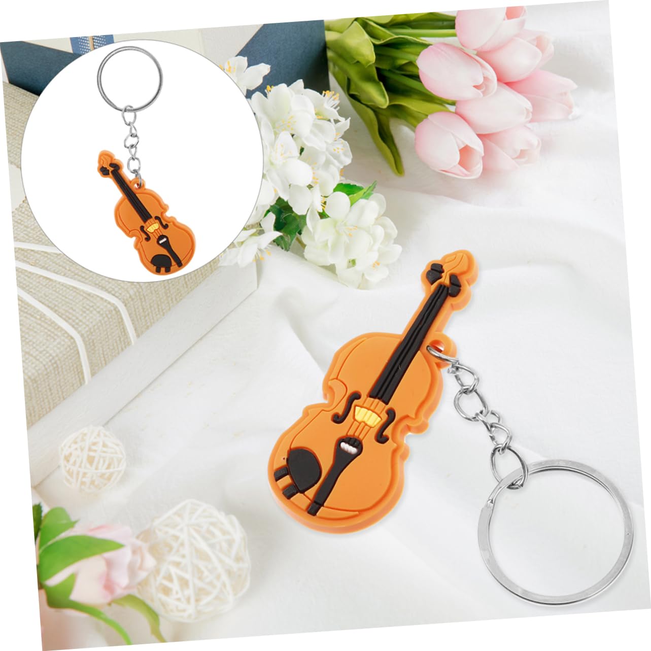 ibasenice 30pezzi Portachiavi Violino Di Accessorio Musicale Elegante Per Chiavi Zaini e Borse Creativo Per Amanti Della Musica e Feste Tema Musicale