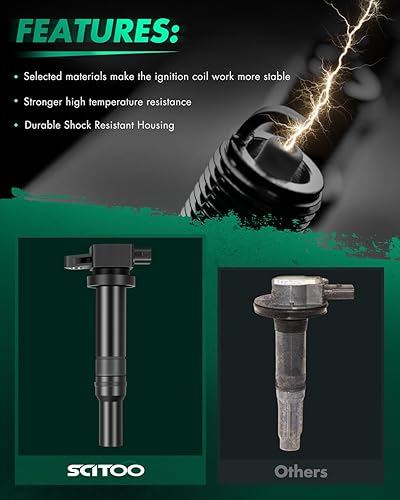 Vista 853 de SCITOO 1 bobinas de encendido con 4 bujías de iridio para Chevrolet 2011-2015 Cruze 1.4L 2016 Cruze Limited 1.4L 2012-2020 Sonic 1.4L 2013-2021 Trax