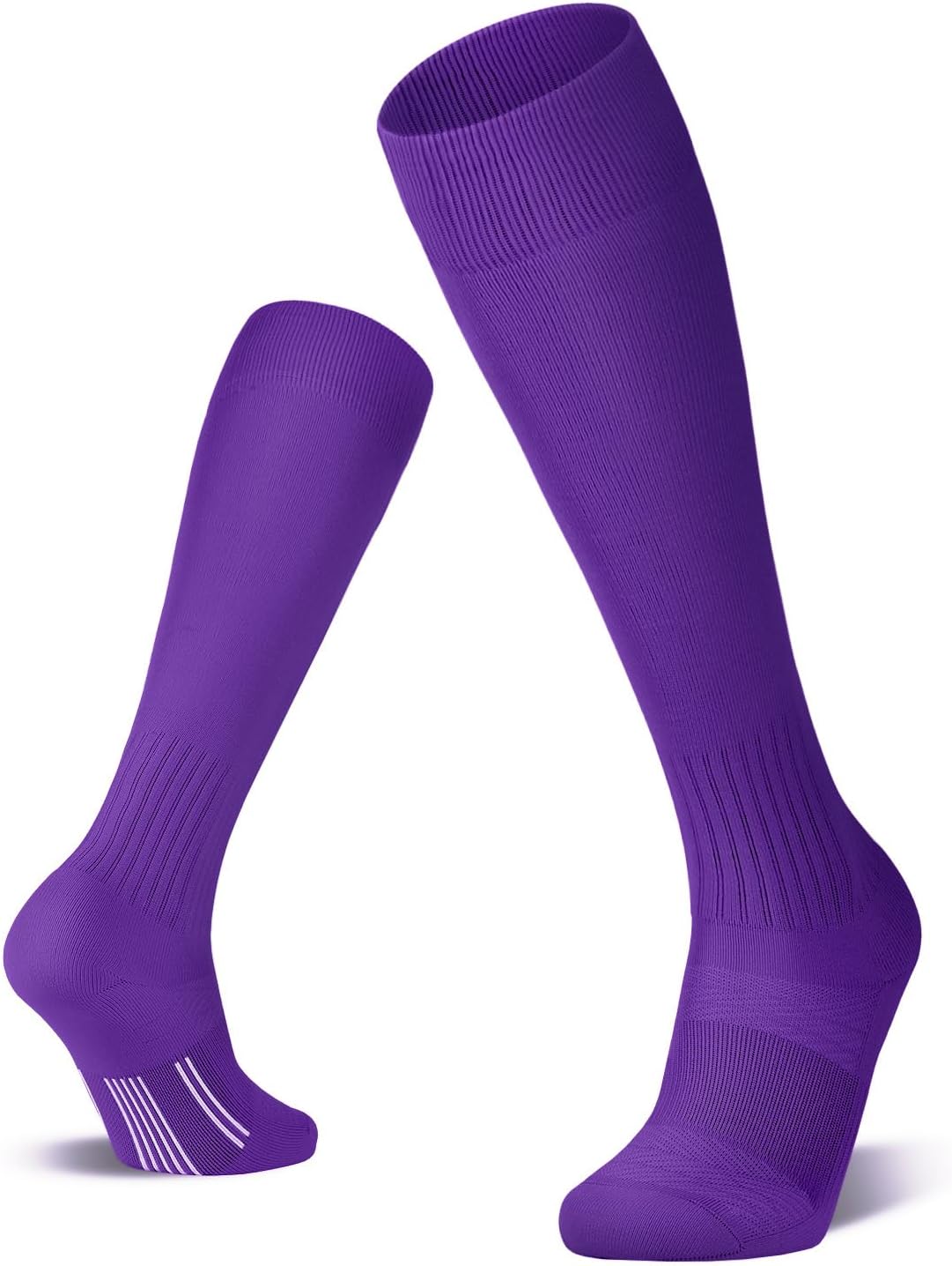 FITRELL 2/3 Pack Soccer Socks Baseball Softball For Youth Kids Boys Girls, Over-The-Calf Football Socks for Adult Men Women