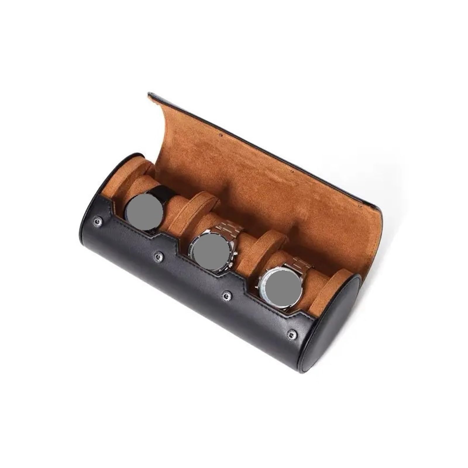 Generico Custodia da viaggio con rotolo a 3 slot portatile for display in pelle PU vintage for uomo
