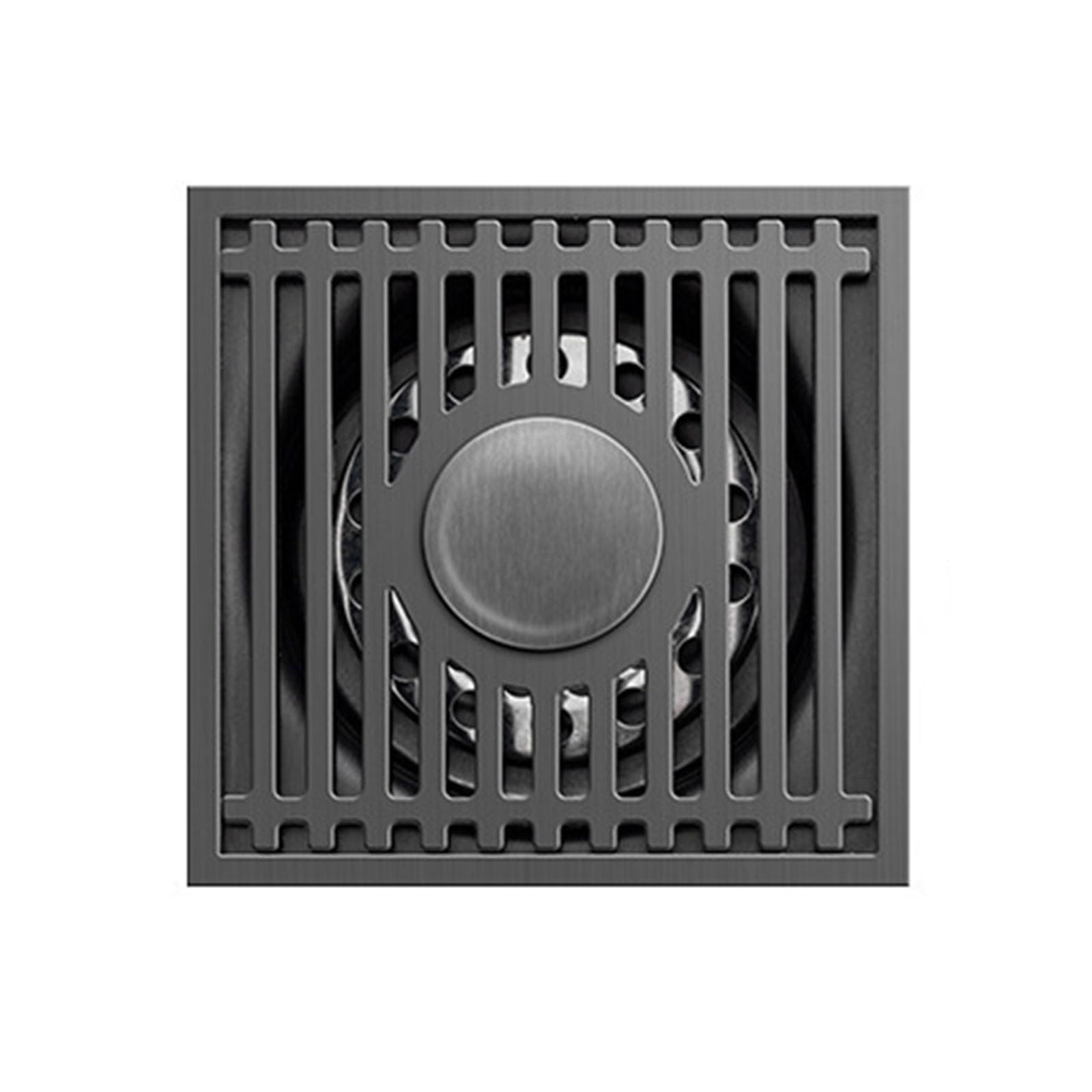 YIHANWUU Square Shower Floor Drain with Hair Strainer,Shower Drain with Removable Grid Grate,Stainless Steel Shower Floor Drain Kit/B/Straight Row Double