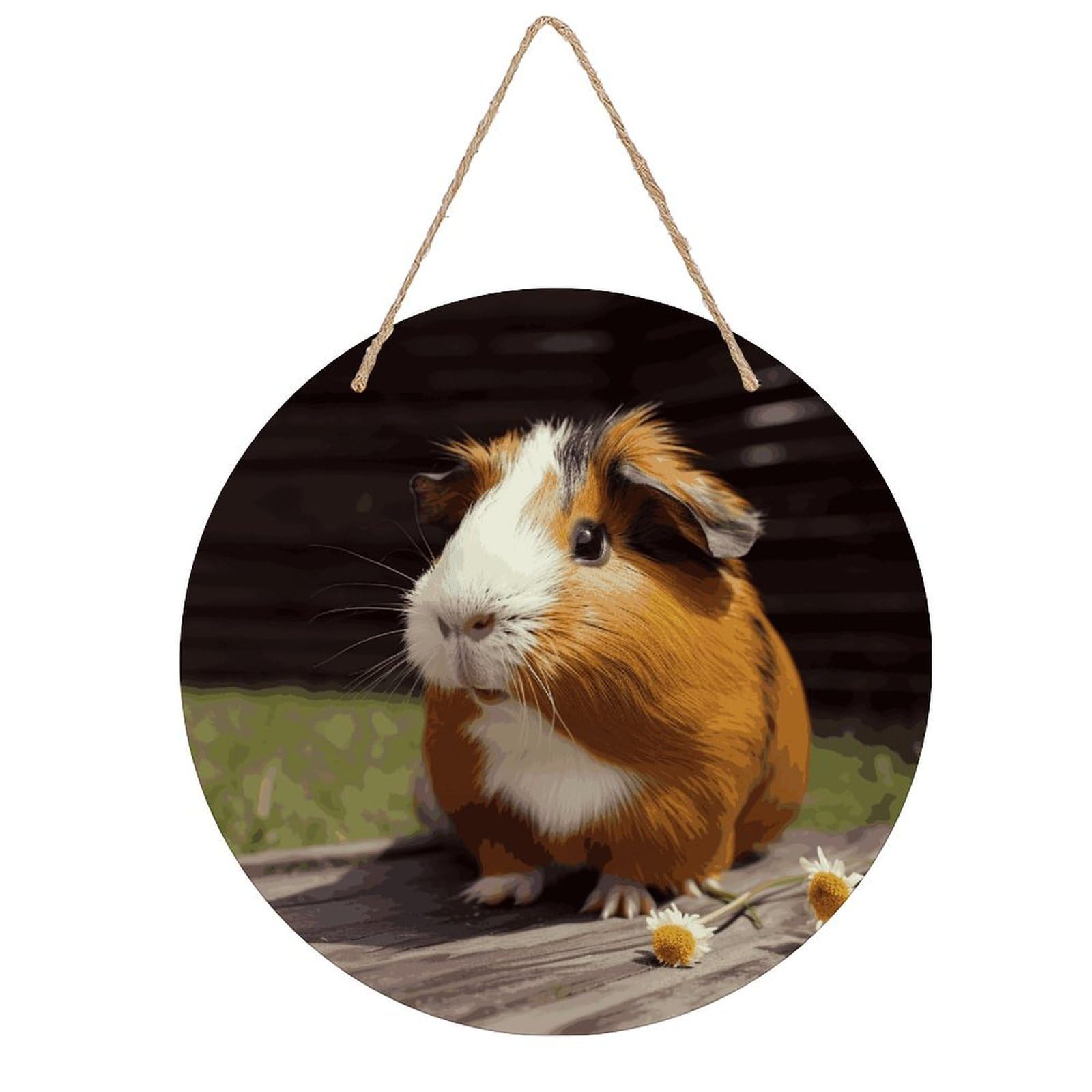 Adfgyerh Style Smiling (5) Room Decor，Round Wooden Board Painting，Wall Art，Easy To Hang，Wall Decor ，Suitable For Homes, Offices, Holidays, Bars, Cafes, And Other Venues.
