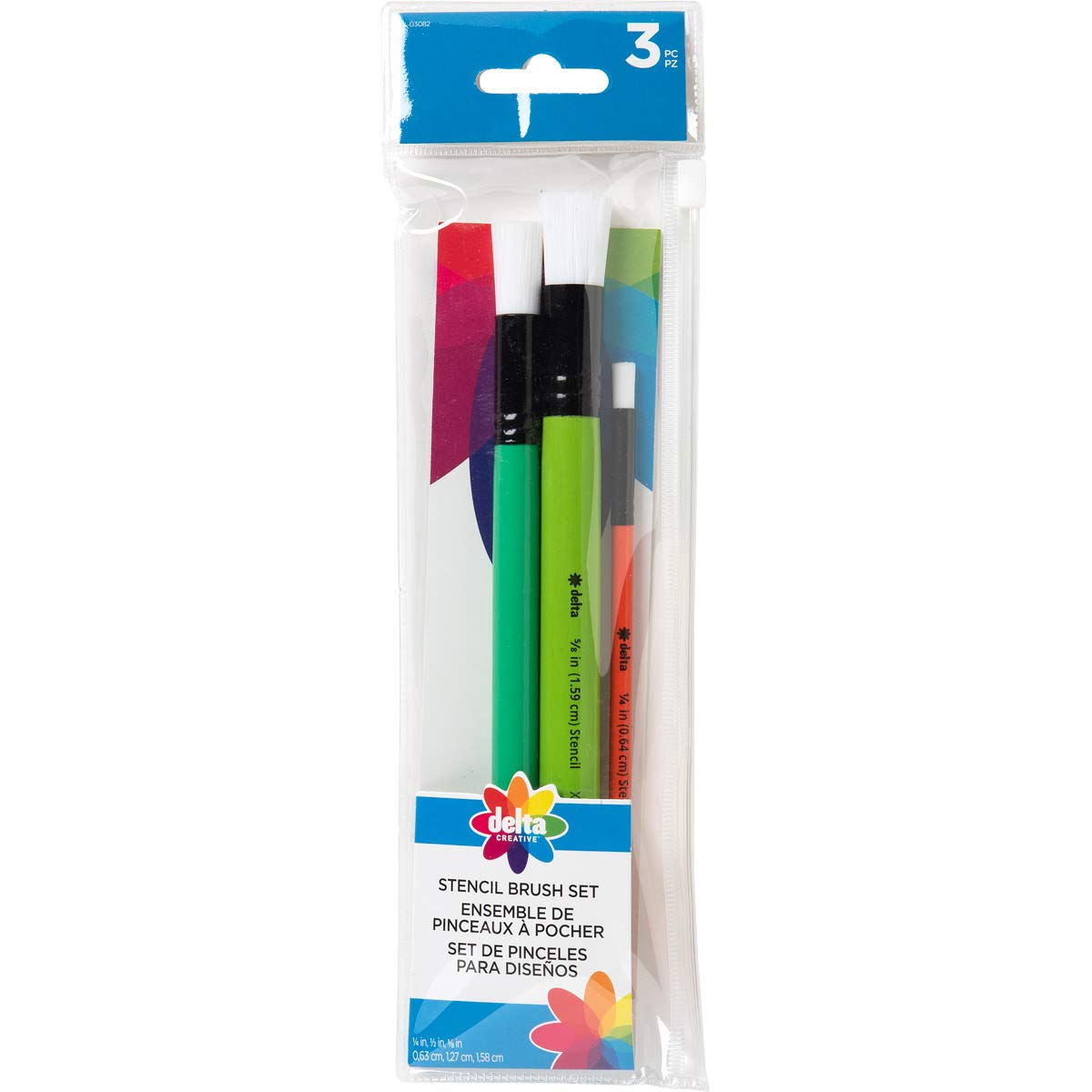 Delta Creative Paint Brush, 3 Piece Stencil Brussh Set