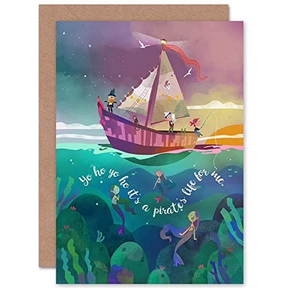 Wee Blue Coo Pirates Life Mermaids Greetings Card