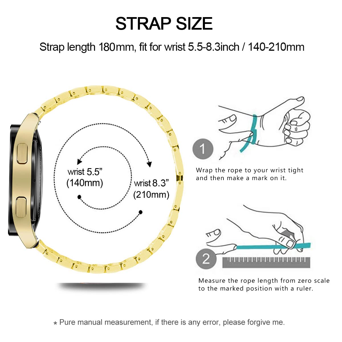 DEALELE Armband Kompatibel mit Samsung Galaxy Watch 7/5 / 4 40mm 44mm / FE 40mm / 5 Pro 45mm, 20mm Glitzer Diamant Metall Armbänder mit Schutzhülle Cover Ersatz für Damen Herren