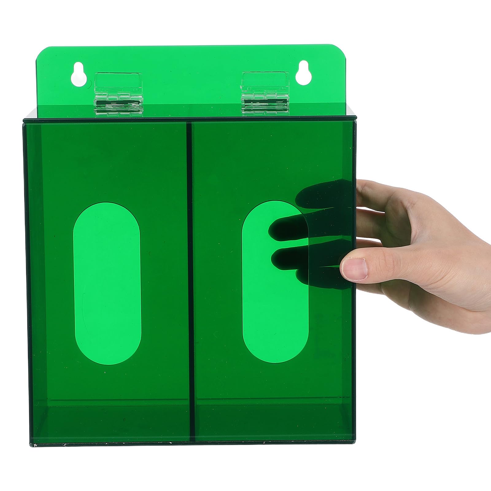 Dispenser da parete per mascherine e guanti - Organizer galleggiante in acrilico con 2 scomparti - Porta mascherine da appendere al muro per casa, ufficio e aula.