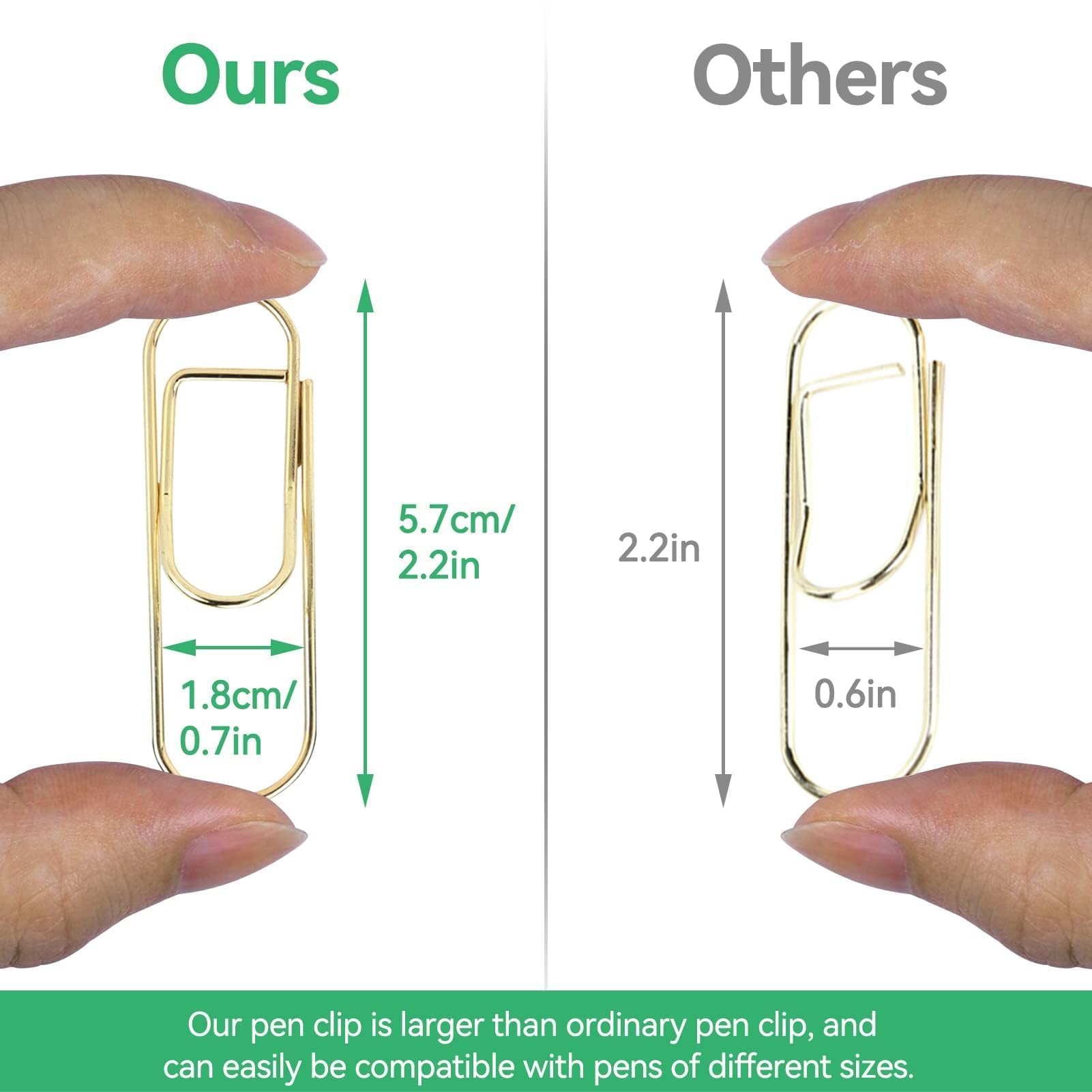 24Pcs Pen Clips, Pencil Holder Clips Metal Pen Clip Holder Carbon Steel Notebook Bills Pencil Holders Paper Clip Stationery Tool, Gold