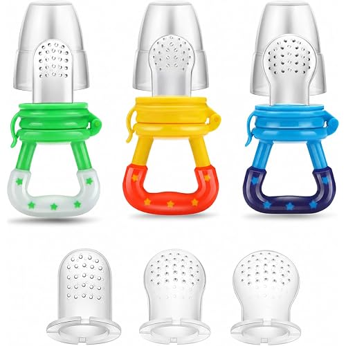 PandaEar (3 Pack) Baby Fresh Fruit Food Feeder | Food Grade Soft Safe BPA-Free Silicone Pouches