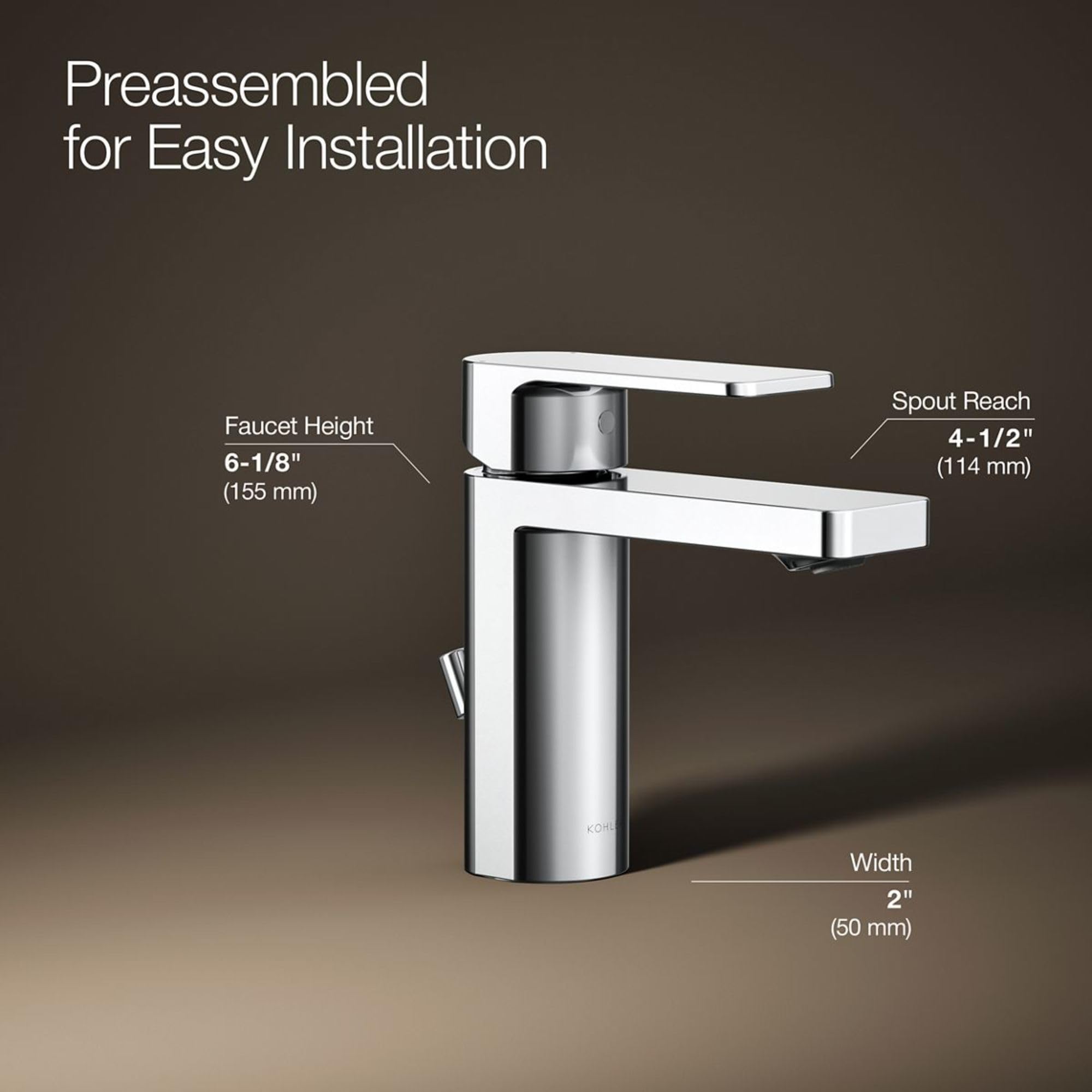 KOHLER K-23472-4-CP Parallel Bathroom Sink Faucet, Polished Chrome - Image 4