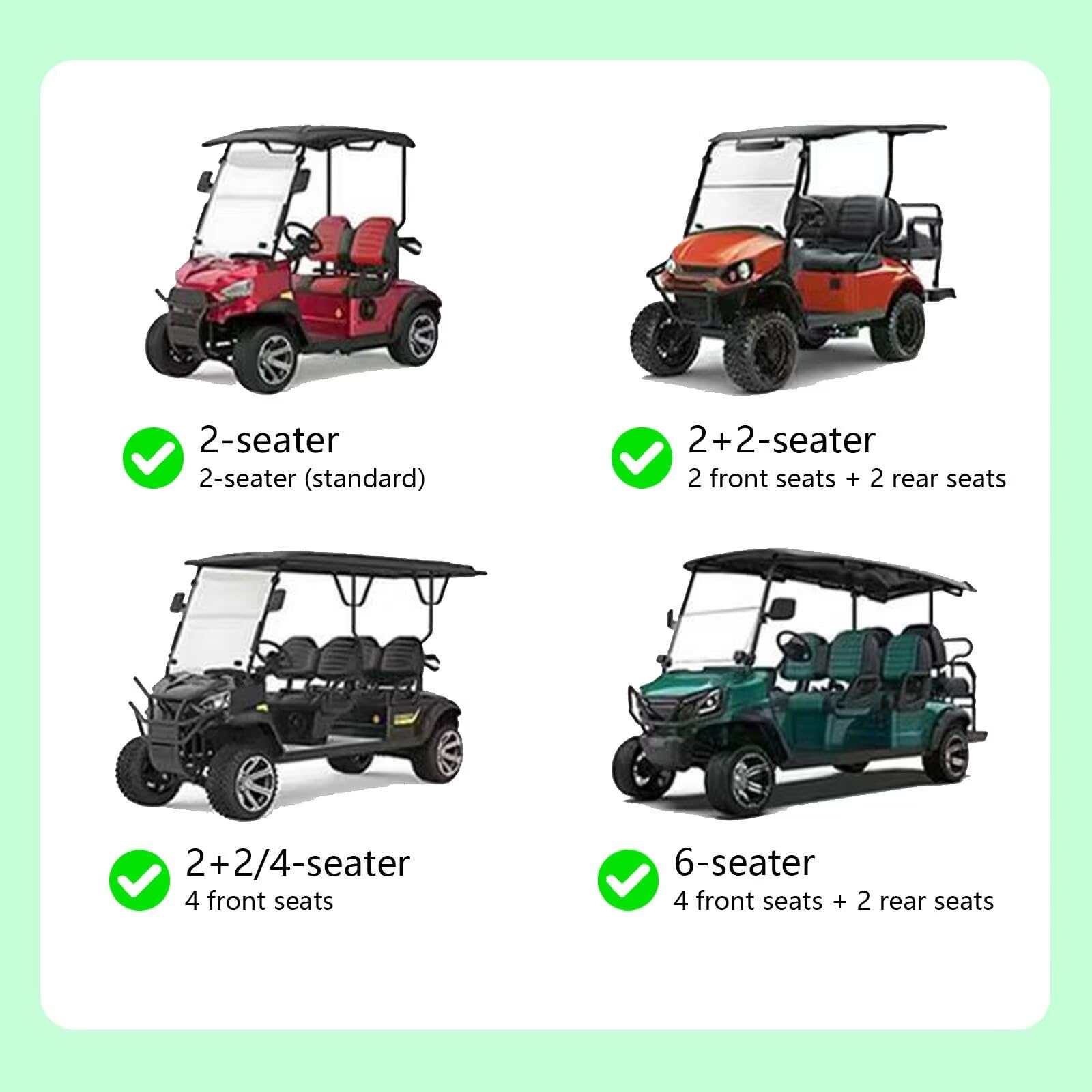 Housse Voiture Golf Compatible avec HDK D5-Ranger 6, 6 Seat,Protection Toutes,résistante à la poussière,Soleil,Vent,Neige Gel,étanche,avec Fermeture éclair