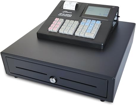 CRG XA138 Simple Cash Register Till Black. Ideal for Retail. Easy to Setup and Operate. Black, Large Drawer