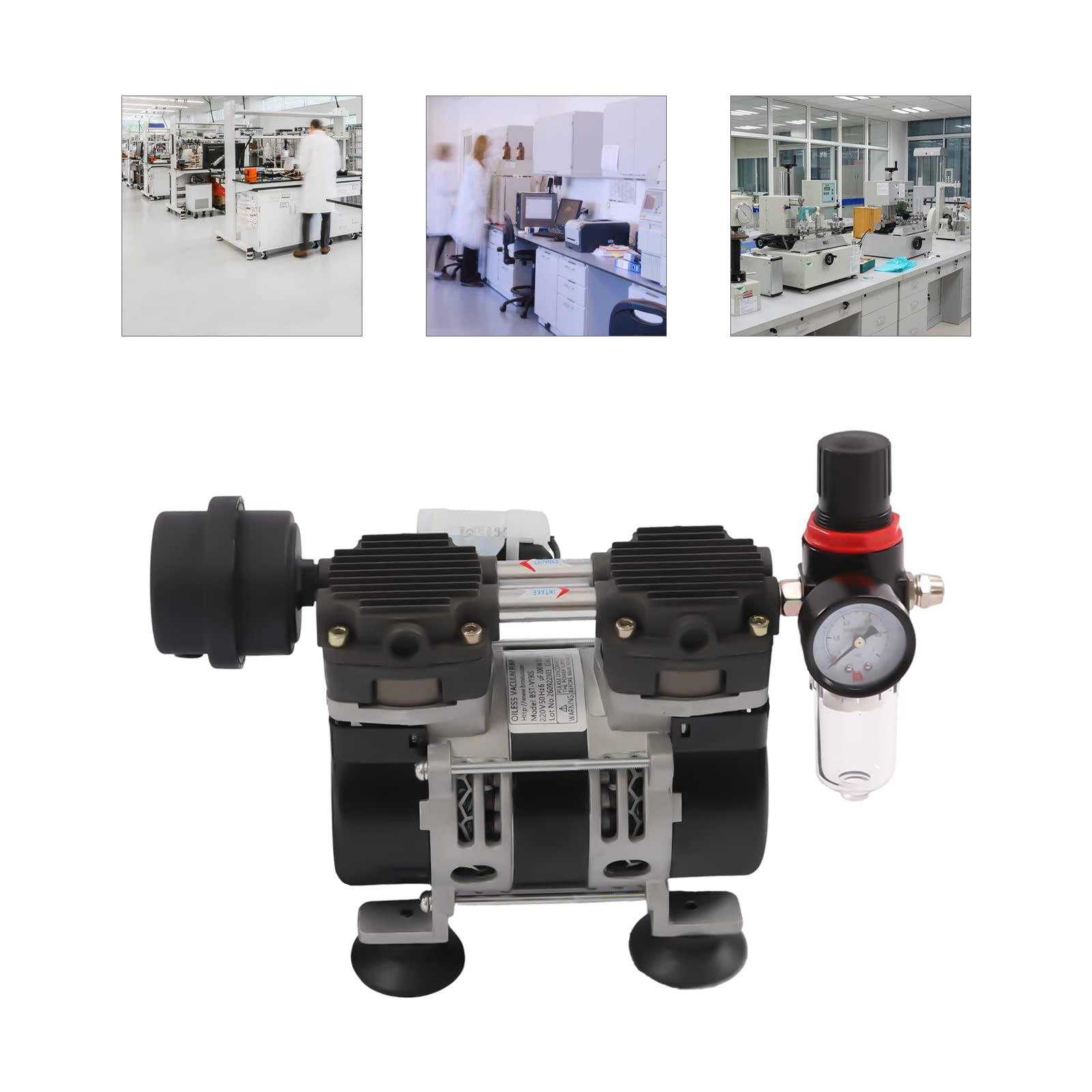 Ölfreie Labor-Vakuumpumpe 230W 1.1A Ölfrei Labor Unterdruckpumpe 1400R/min Lab Diaphragm Vacuum Pump -90Kpa Luftpumpe Kompressorpumpe