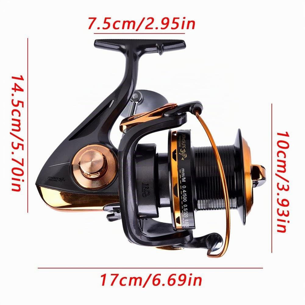 Moulinet de pêche 12 + 1BB haute vitesse métallique pour pêche en eau salée et en eau douce