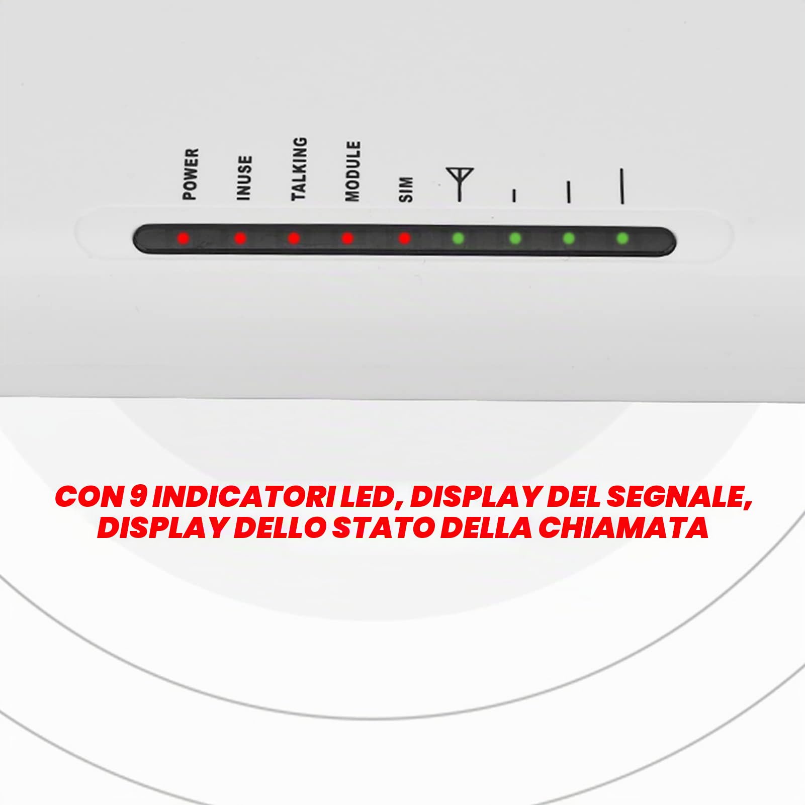 Cabina Telefono GSM, Terminale Wireless Fisso a Cablata 24 Ore di Lavoro Accessibile al Telefono Fisso/Allarme/Cabina di Registrazione con Antenna e Adattatore di Alimentazione (EU)