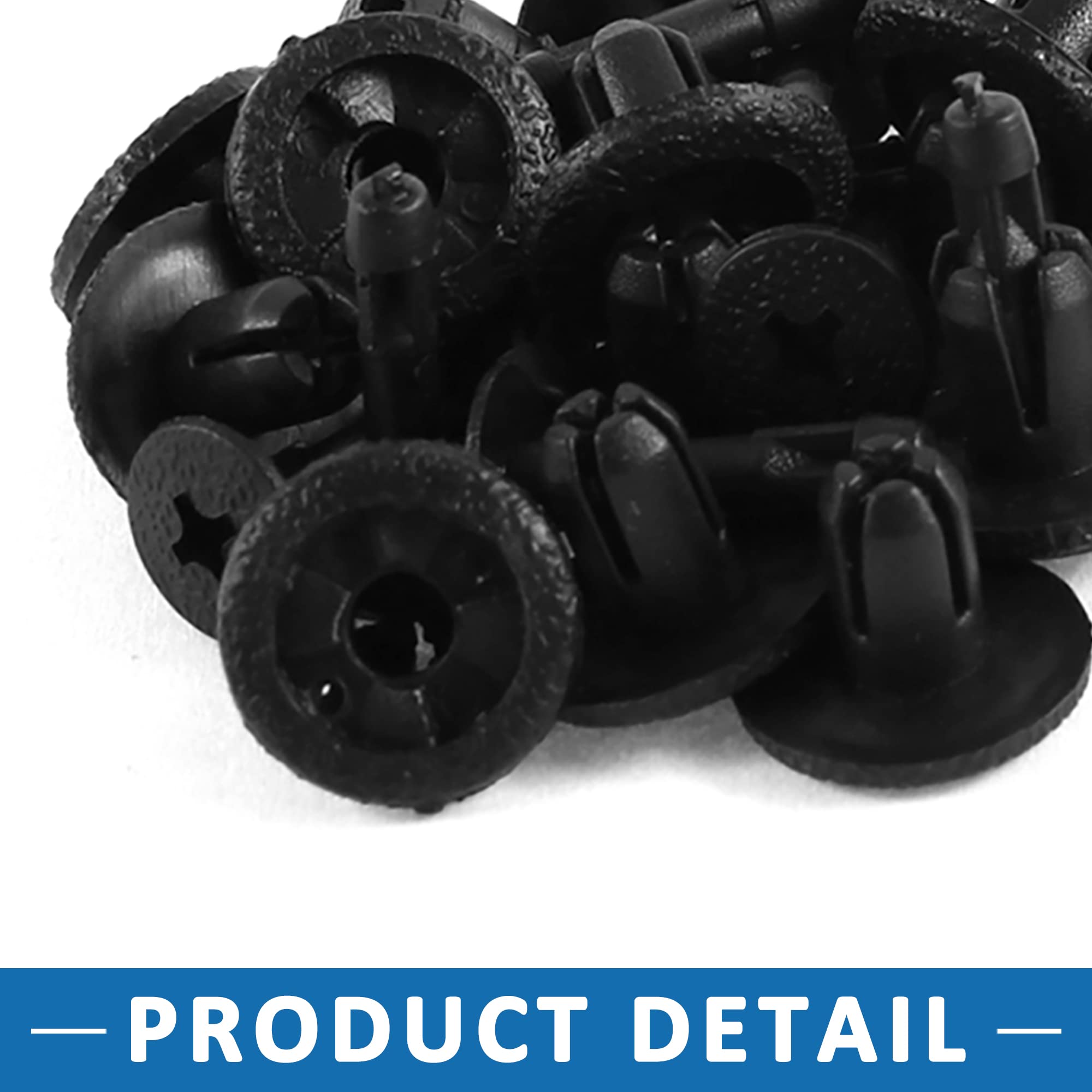 Set Di 50 Clip Di Fissaggio In Plastica Nera Per Auto - Diametro 5 Mm, Per Paraurti E Pannelli - Foto 3