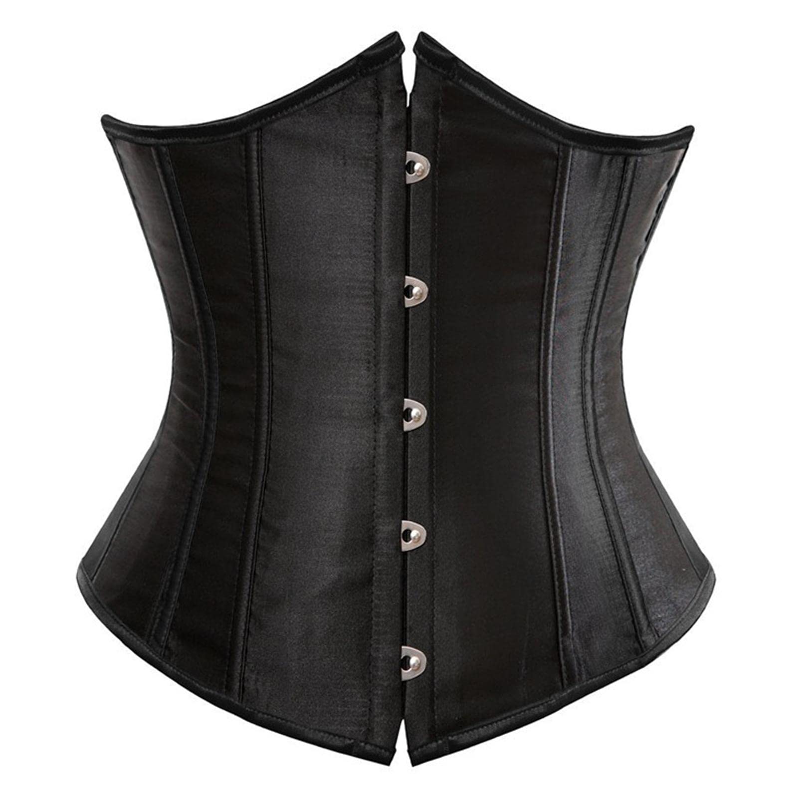 URJIX™ Women Lace Up Slimming Waist Trainer Underbust Corset Shapewear XXXL Black-image-46