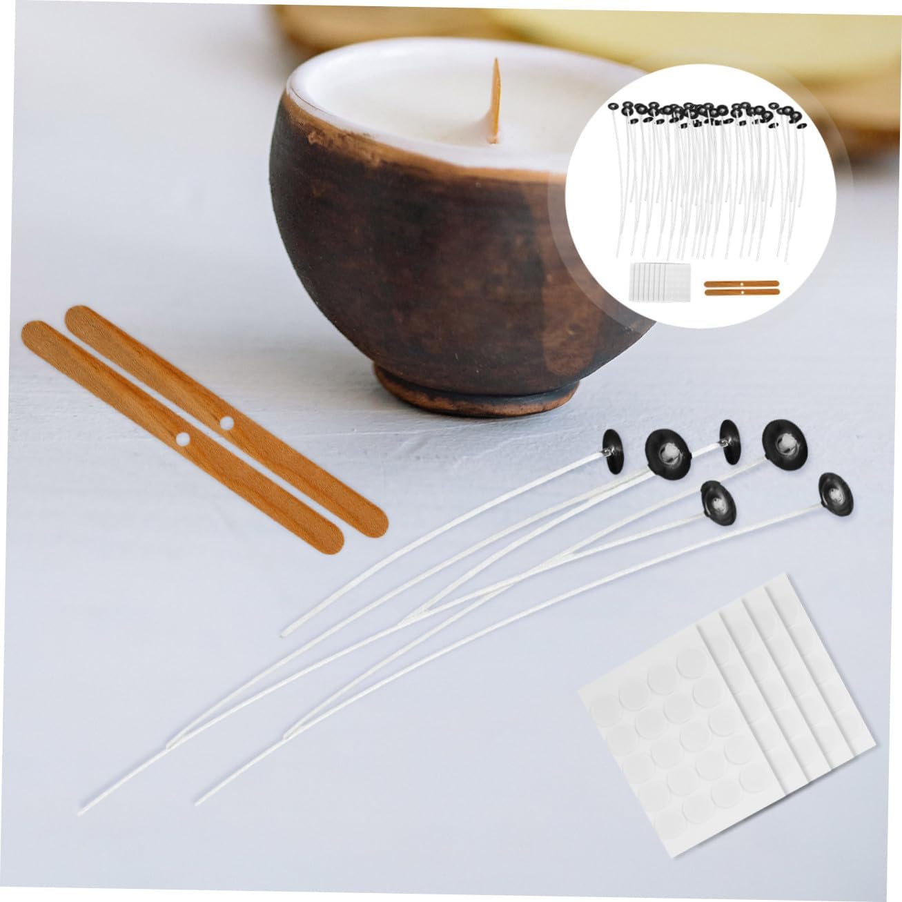 COHEALI 1set Candle Making Kit Wick Holders Complete Supplies for Family Crafts and Birthdays Includes Wicks and Easy Use Tools