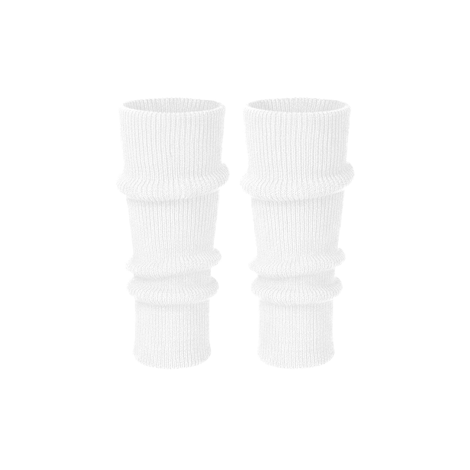 Makii Women's White Extra Soft Knee Warmers - Knitted Stylish 80S Dance Party Ribbed Leg Warmers For Winter Uk (White)