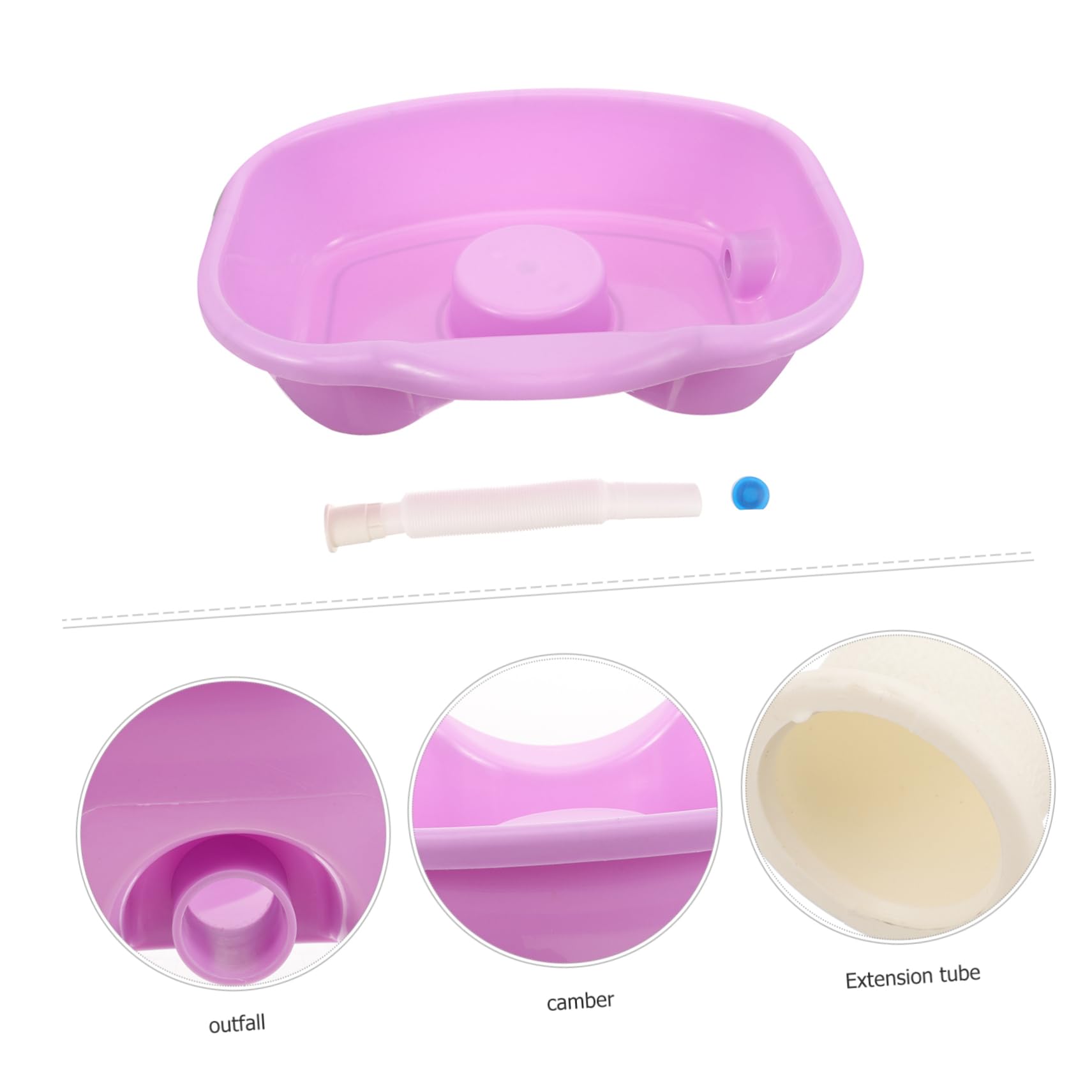 Lavatesta Gonfiabile in Plastica, Bacinella per Lavaggio Chioma Vassoio Portatile, Comodo per Collo per Anziani, per Allettati, Uso Domestico