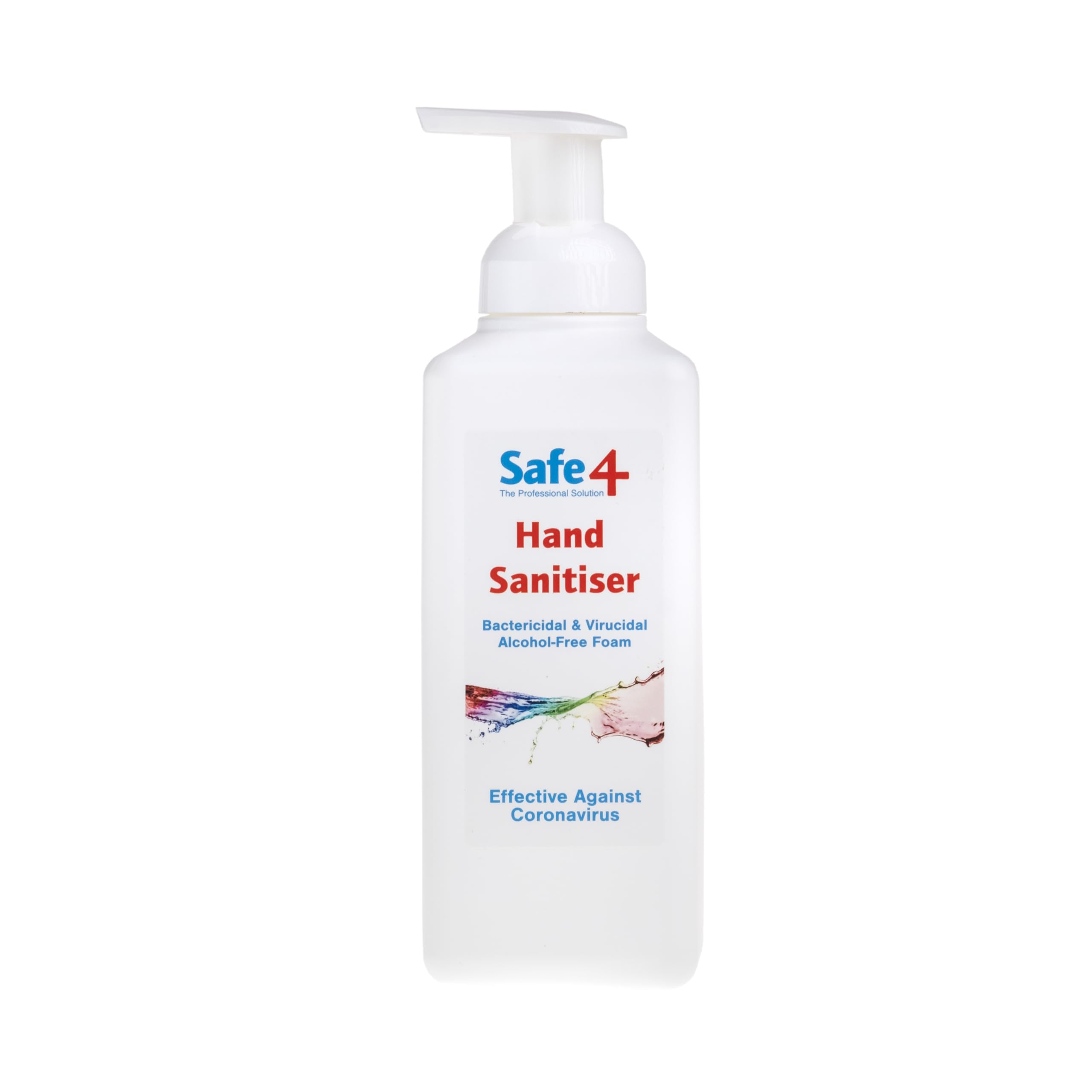 Safe4 Alcohol-Free Hand Sanitiser Foam – Kills 99.9% of Bacteria & Viruses – Fresh Eucalyptus – 600ml Foam Pump Dispenser