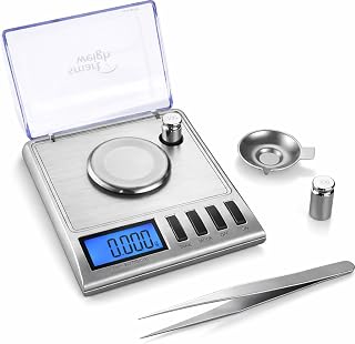 SmartWeigh GEM20 Milligram Scale - 20g x 0.001g High Precision Digital Jewelry & Gem Scale w/ Calibration Weights, Tweezers