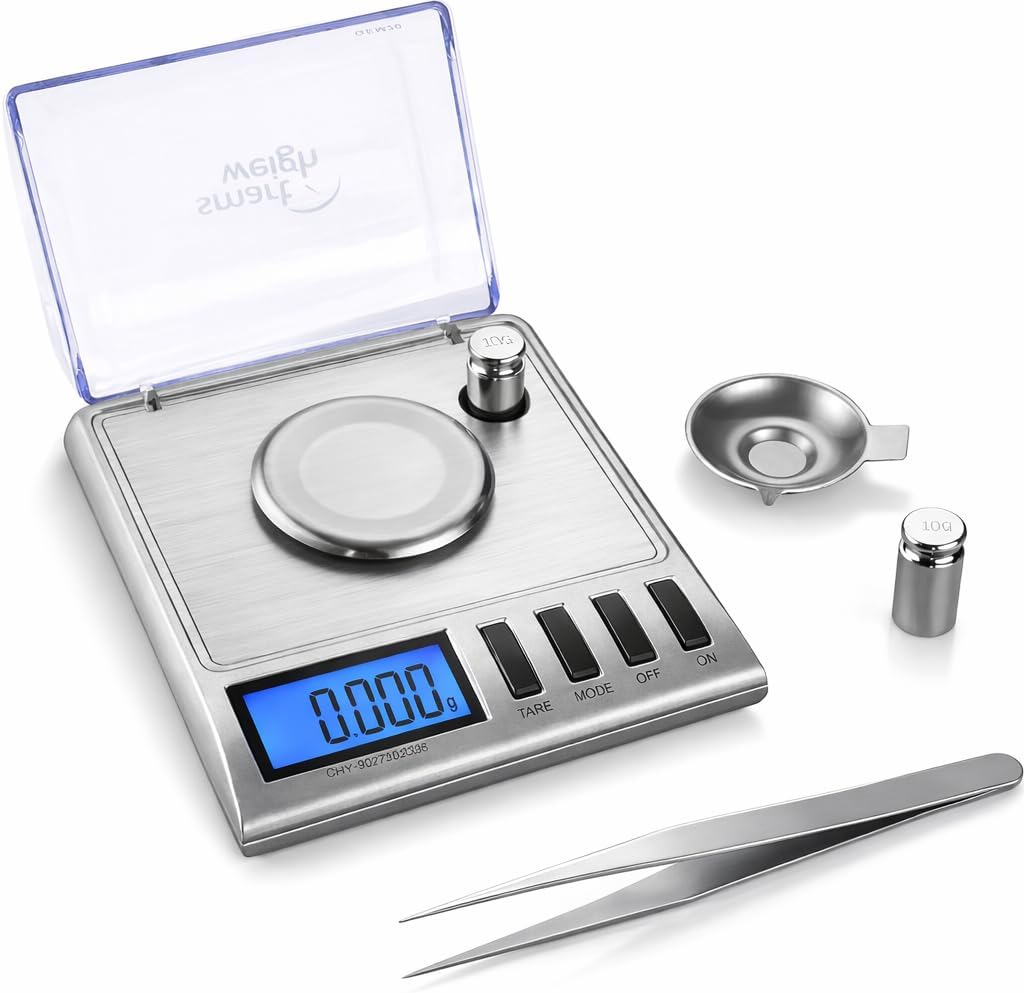 GEM20 High Precision Digital Milligram Scale 20 x 0.001g Reloading, Jewelry and Gems Scale, Silver