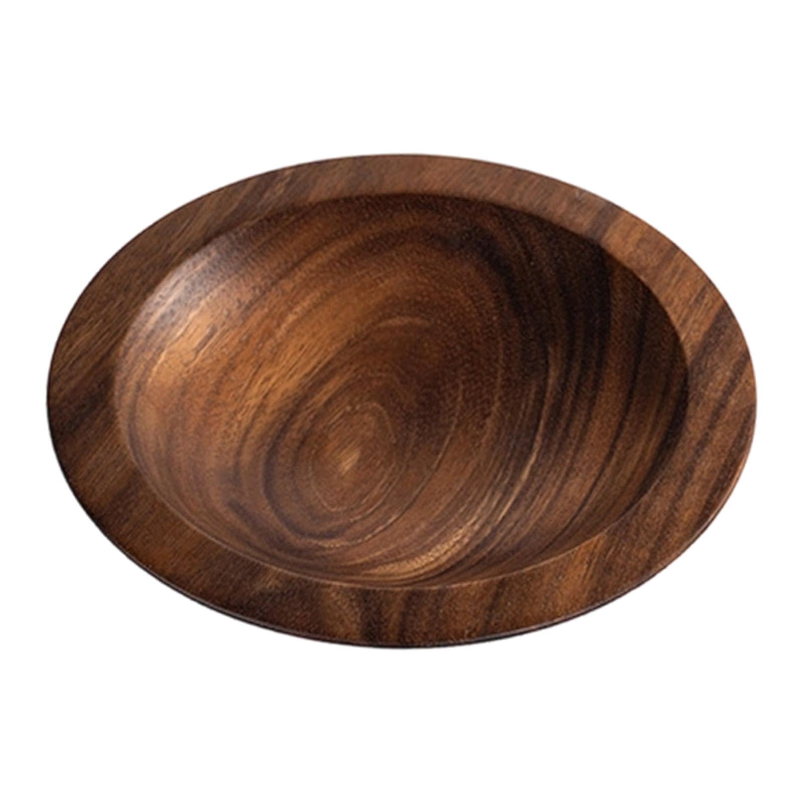Ensaladera de Madera de con Líneas Curvas Y Superficie Lisa Bol para Mezclar Alimentos Recipiente para Guardar Frutas Cuenco para Servir Ensalad, S