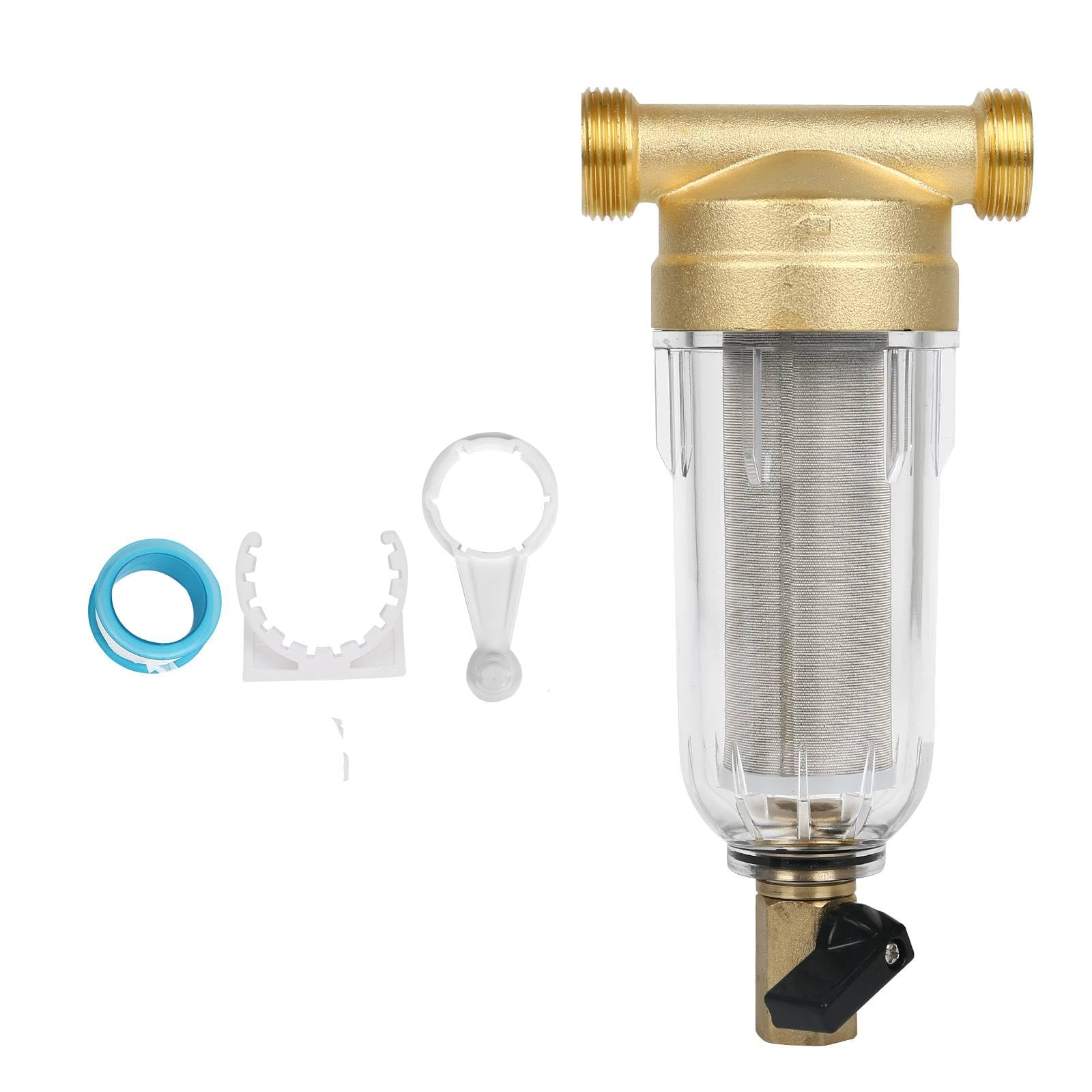Filtro per acqua di risciacquo 100 micron - Riutilizzabile - Spin-Down - Pre-filtro per tubo dell'acqua del pozzo - Filtro per sedimenti (G 3/4")