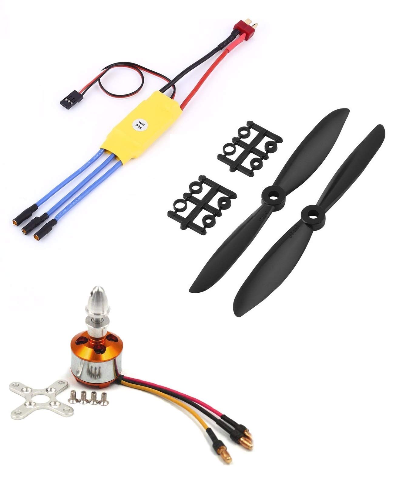 INVENTO 1Pcs 2200KV BLDC Brushless Motor + 30A ESC + 6045 6x4.5 6 inch Propeller Quadcopter mini kit (B07VNNVYFT) Amazon Price History, Amazon Price Tracker