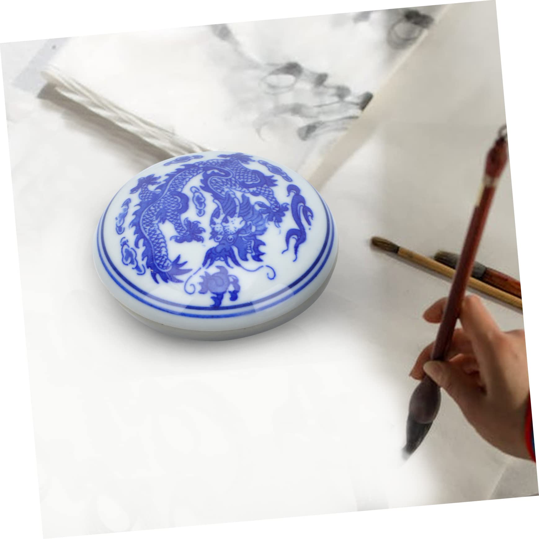 LALAFINA 3stücke Keramisches Stempelkissen Für Kalligraphie Und Projekte Für Anfänger Tragbare Tintenpaste Box Für Karten-Dekoration