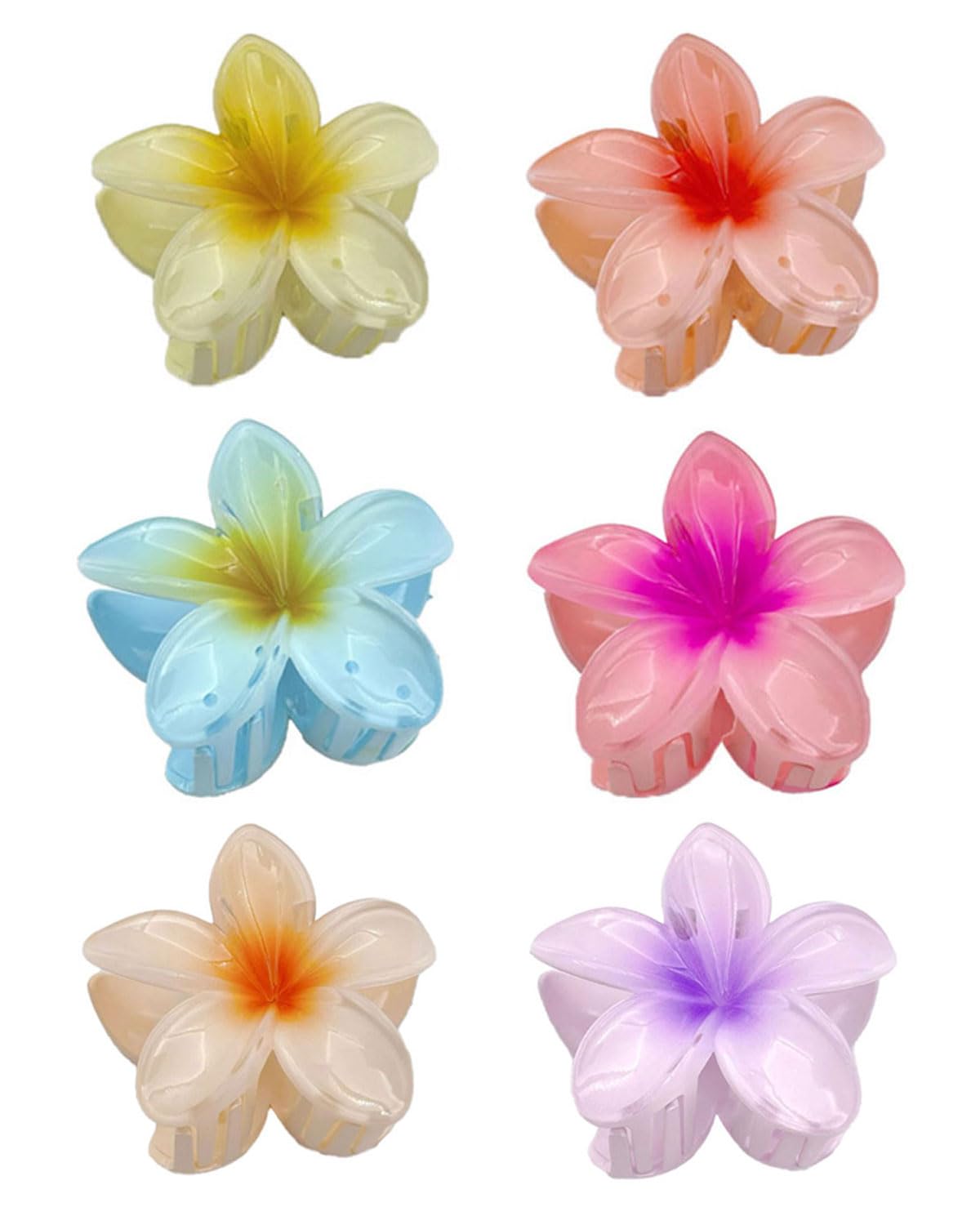 TPZORJX 6 Pieces Flower Hair Clips Woman: Large Non-Slip Flower Hair Clips for Thick Hair - Hairstyle Accessories for Women and Girls (8cm)