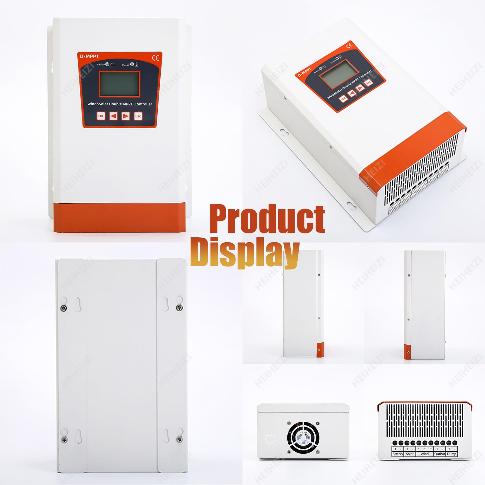 Kontroler Hybrydowych Systemów Wiatrowo-Słonecznych,Hybrydowy Kontroler ładowania MPPT Wiatrowo-Słonecznego,Automatyczna 12V/24V/48V,z Bluetooth(Wiatr<8000W,Energia Słoneczna<4000W),24V/48V Auto