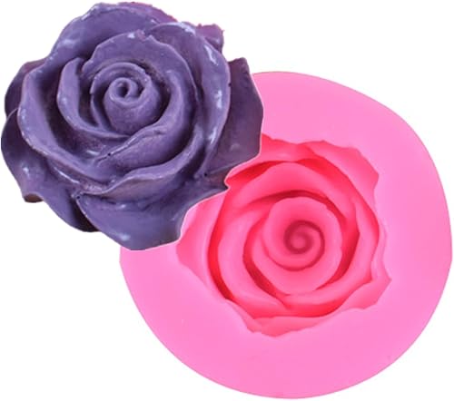 Miniatura 5 de BeeSpring Moldes de silicona con forma de rosa para fondant, moldes de fondant para tartas en 3D, moldes de flores de rosas, molde de chocolate,