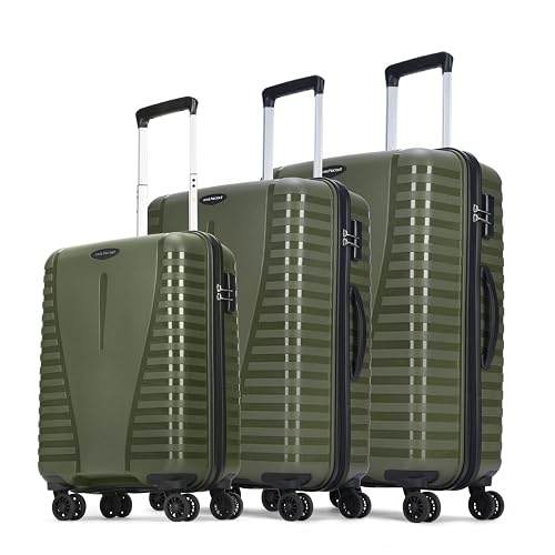 Aristocrat 3 Pc Airpro Set Cabin 55cm(Small) Check-in 66cm(Medium) Check-in 75cm(Large) 8 Wheels Spinner Trolley Bags, Hard Case Luggage, Lightweight Bag & Combination Lock|3 Years Warr