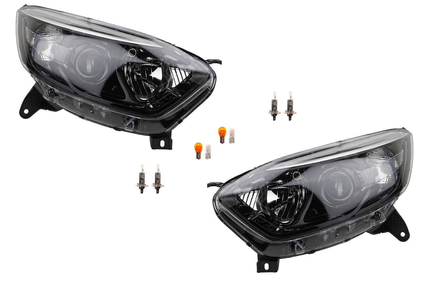 Johns Fari alogeni anteriori per Renault Captur 13-17 Set di lampadine L R