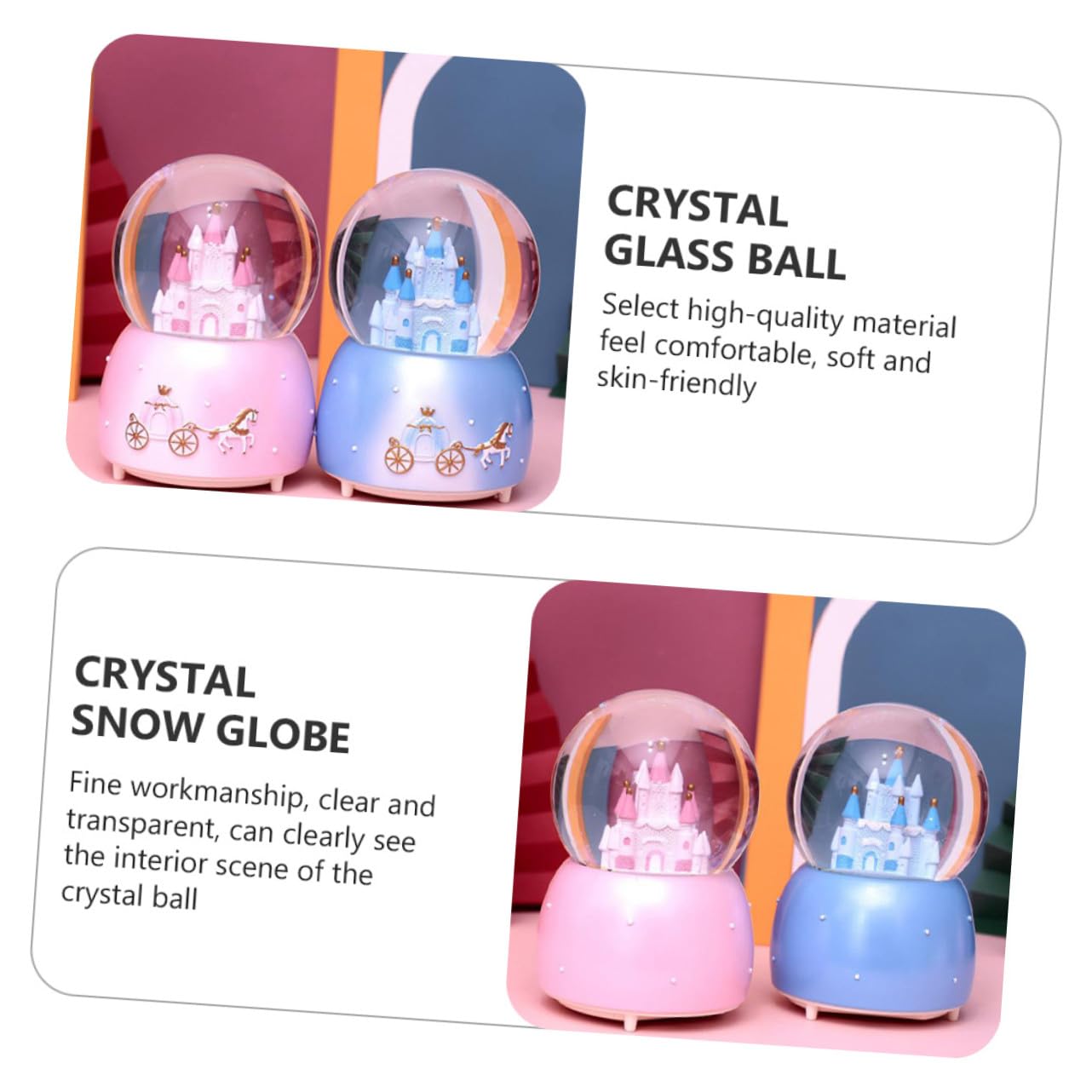 Bola de Cristal Rosa con Música, Adorno Decorativo de Resina para Dormitorio, Decoración Única y Creativa para Fiesta o Obsequio