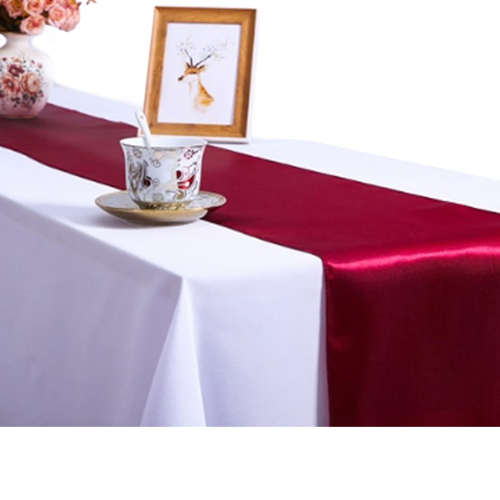Tsophreniq Golden Satins Table Runners 10 Pack 12x108Inch Decoration for Engagements, Parties, and Banquets Table Runner