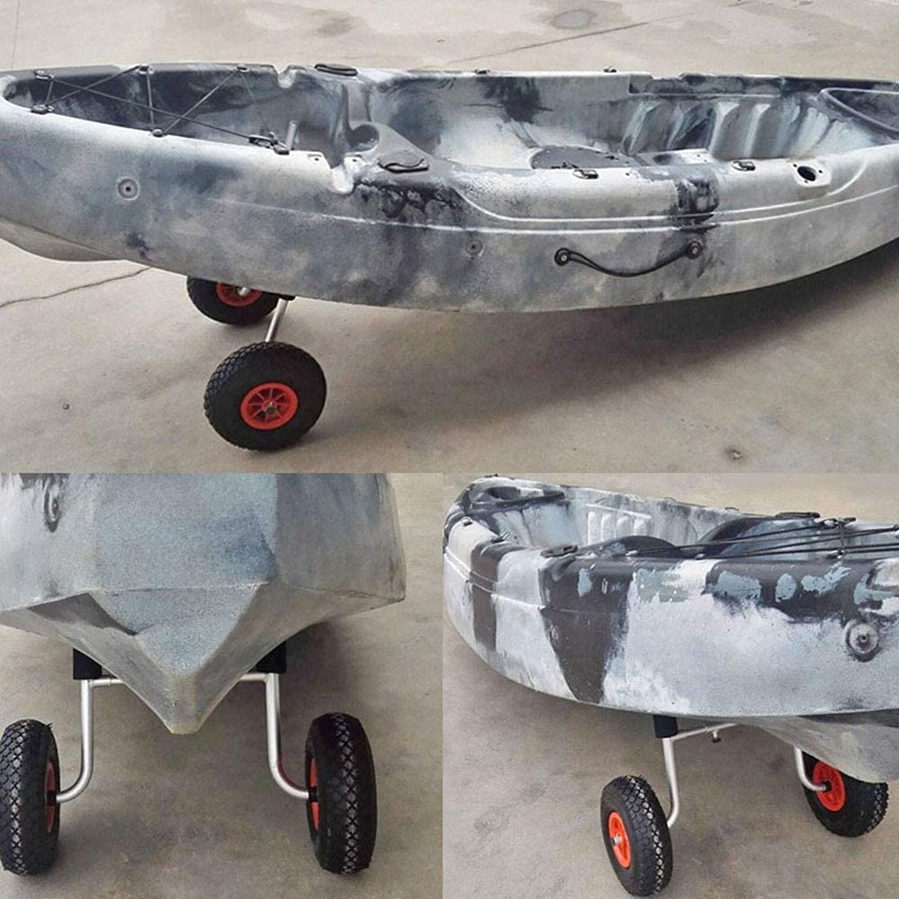 Carrello per Kayak, Carrello per Canoa per Barche, Telaio in Alluminio Resistente per Trasporto rimorchio Dolly con Ruota da 10 Pollici
