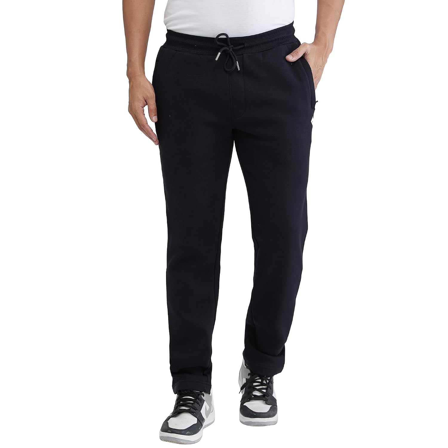 Parx Men Regular Fit Solid Pattern Cotton Blend Flat Front Casual