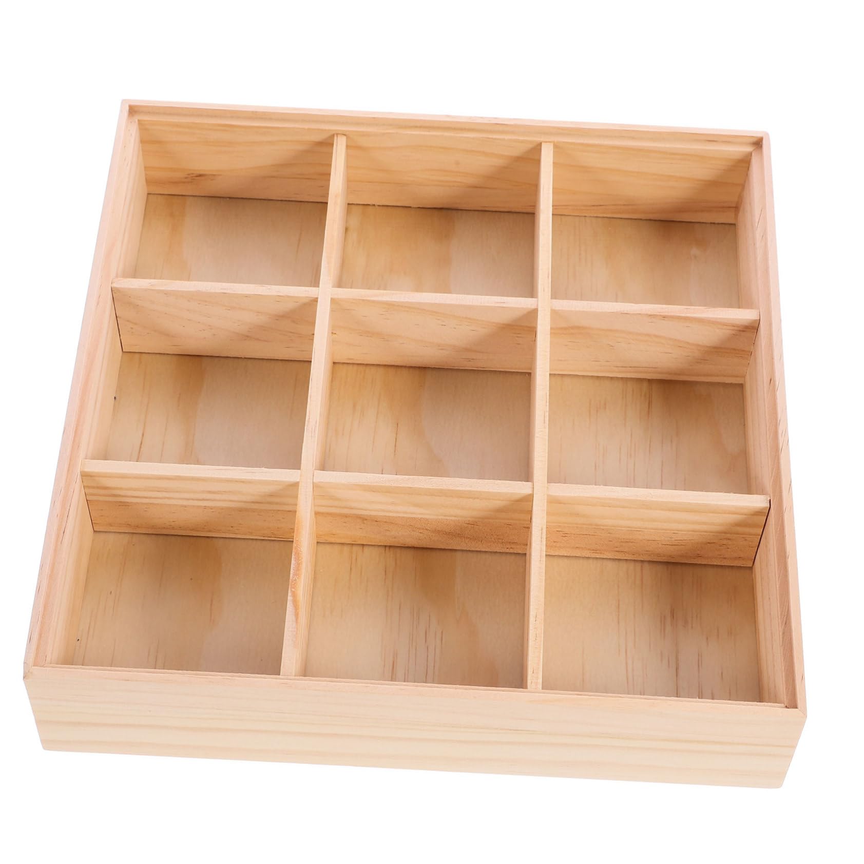 Amosfun Holz Teebeutelbox mit Fächern für Snack, Keks und Dessert