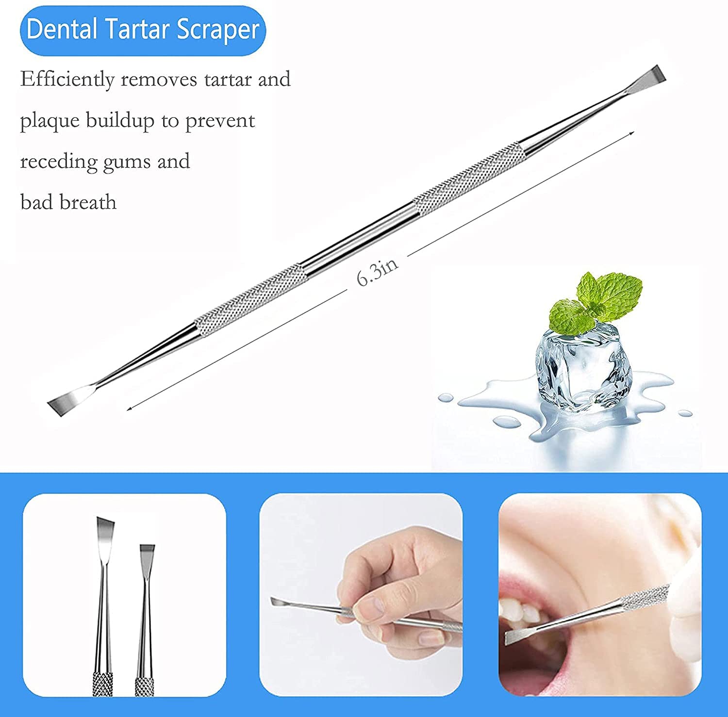 Set Di 3 Raschietti Dentali In Acciaio Inox Per Rimuovere Tartaro E Placca - Scalet E Jacquette