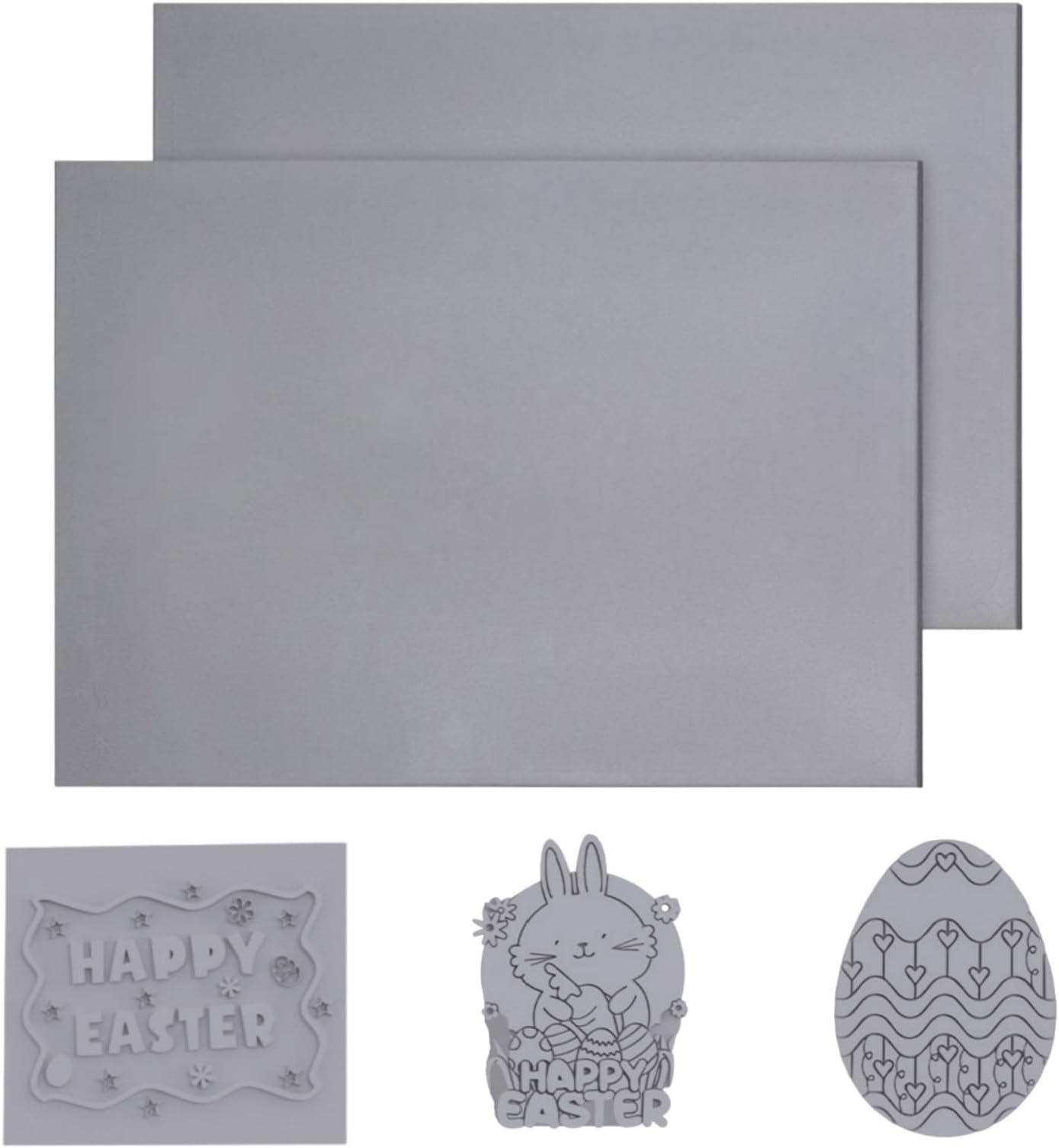 Rubber Stamp Sheet for Laser Engraving, Grey Ink Pad A4 2.3mm, 2 Sheets Soft Material Mat for Stamps Engrave Making, Handmade Crafts Carving Blocks