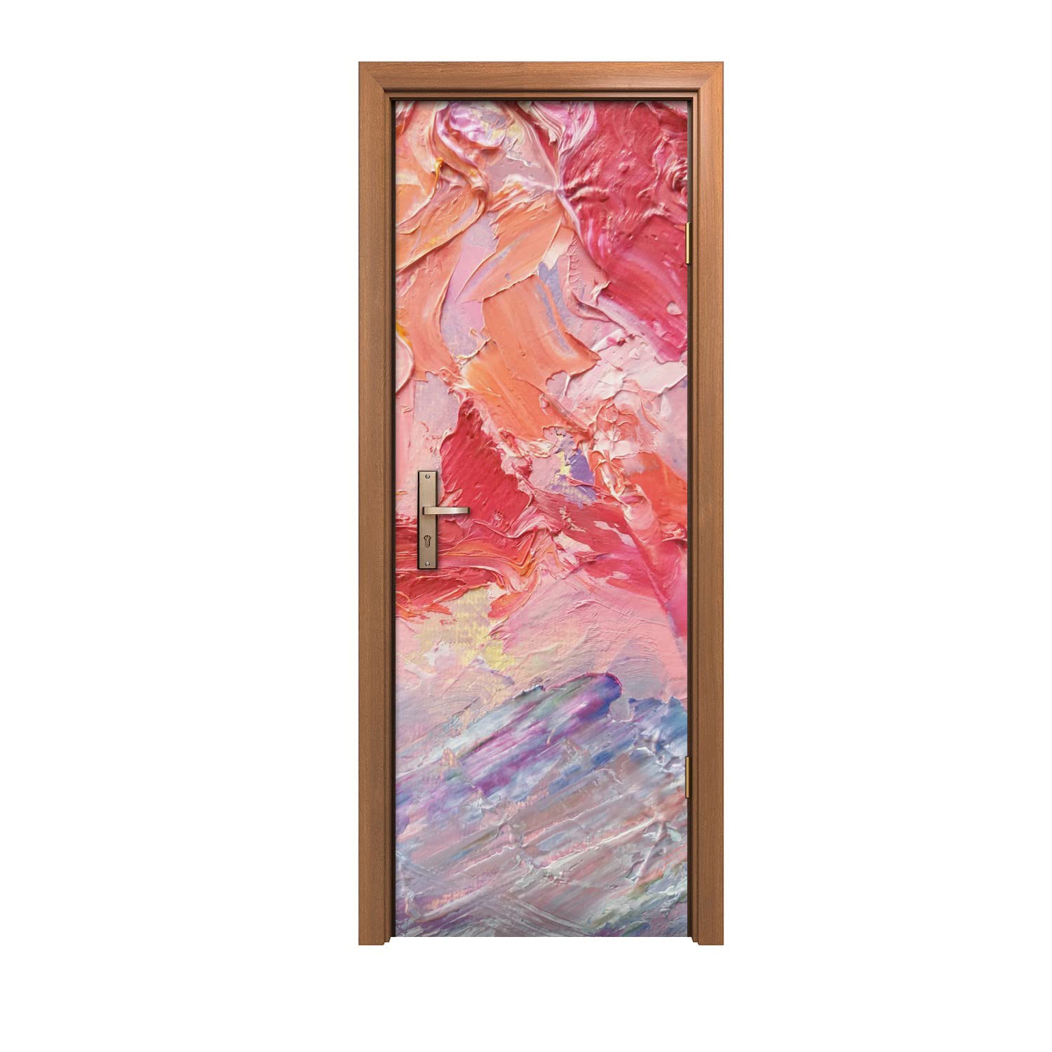 Peinture abstraction en autocollant de porte 70x200cm pour salon moderne