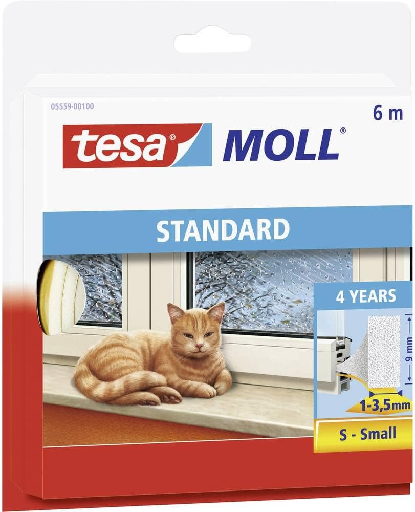 Product image of tesamoll STANDARD I-Profil - Schaumstoffdichtung zum Isolieren von Spalten im Haushalt, selbstklebend - Braun - 6 m x 9 mm x 4 mm