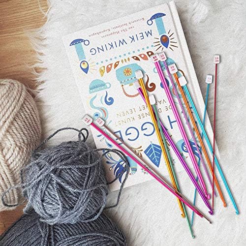 23 Pieces Tunisian Crochet Hooks Set, 11 Tunisian Afghan Aluminum Knitting Needles Set (2mm to 8mm), 12 Bead Carbonized Bamboo Needle Hook (3.0mm to 10.0mm)