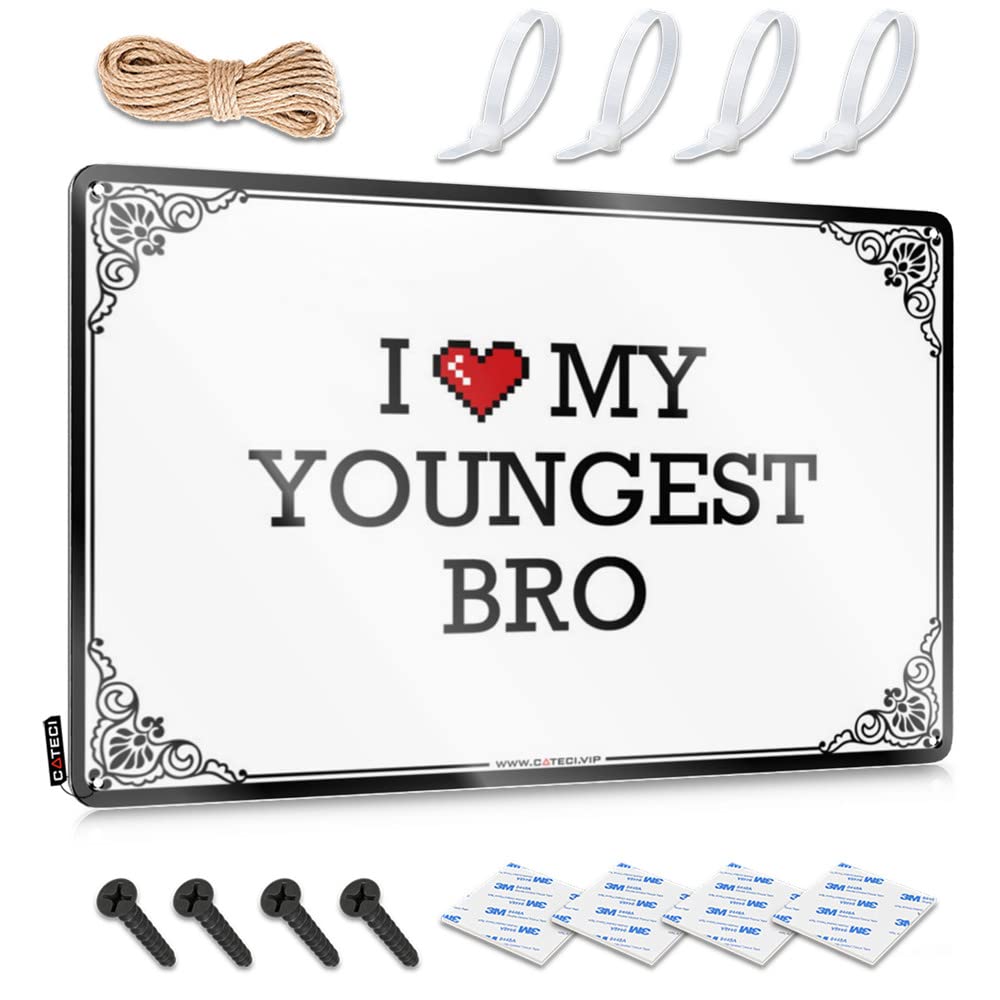 Farmhouse Signs Fun Waterproof Artwork, Scandinavian Retro Print For Cafe Pub Playroom | Music Pre-drilled Custom I Love My Youngest Bro(30X40CM)