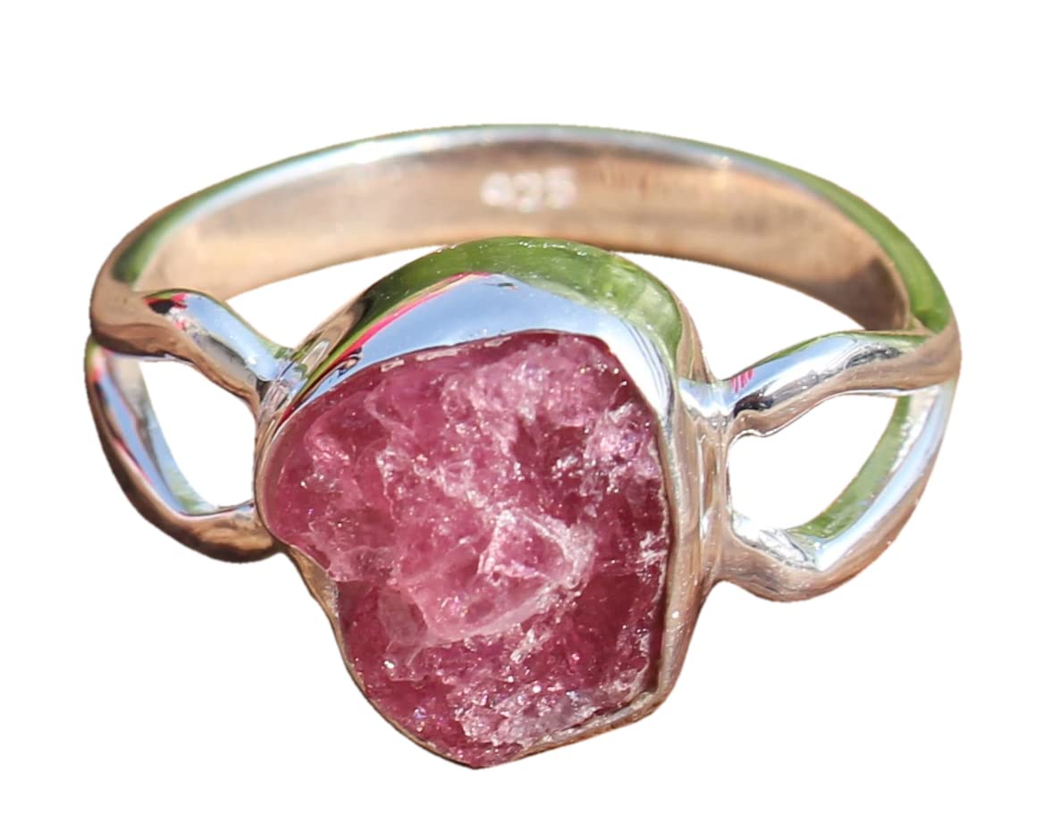 Raw Ruby Ring | July Birthstone Natural Ruby Ring | Raw Gemstone Handmade Silver Ring | Sterling Solid Silver 925 | Handmade Jewelry