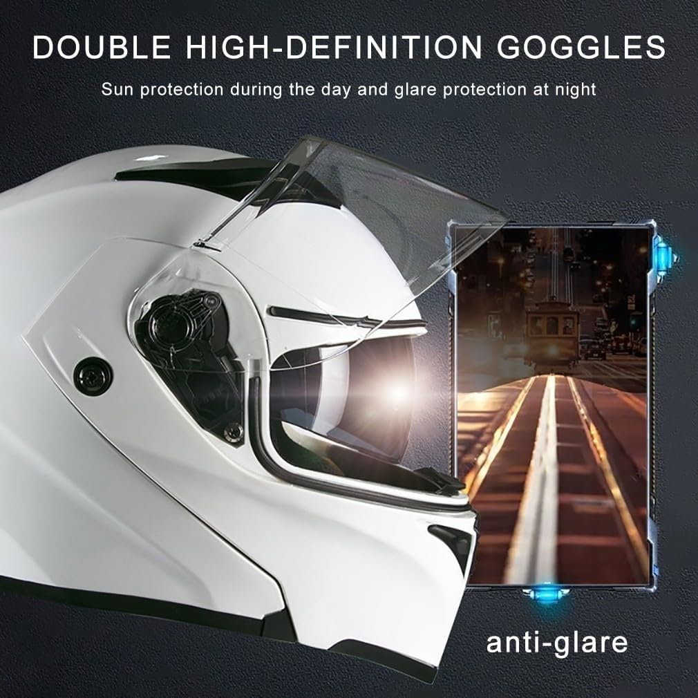 Kask motocyklowy z Bluetooth składany kask z podwójnym wizjerem modułowy kask integralny z certyfikatem ECE z mikrofonem do automatycznej reakcji, kask zderzeniowy Intercom