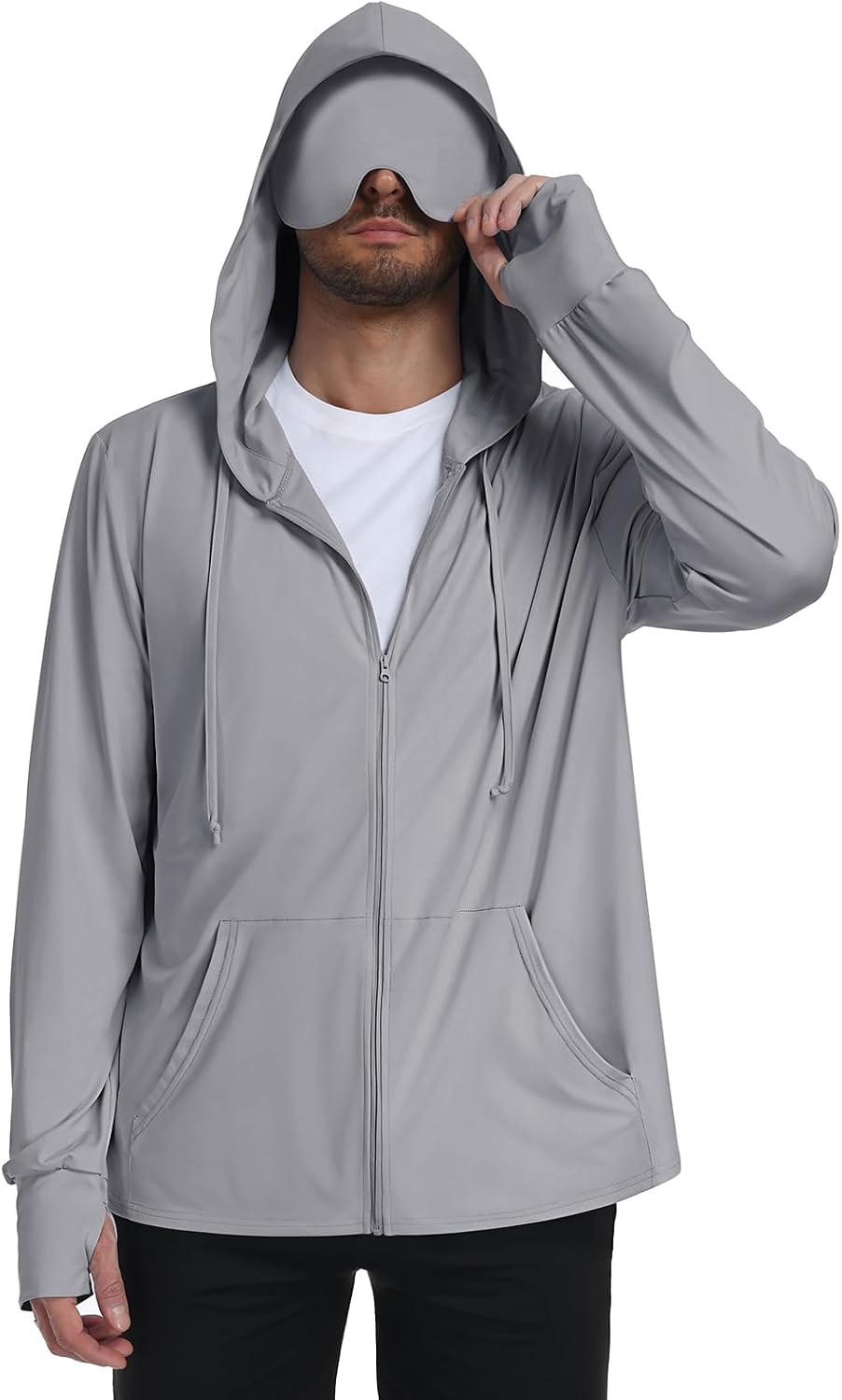 SeSe Code Men’s UPF 50+ Travel Hoodie with Eye Mask Lightweight Jackets