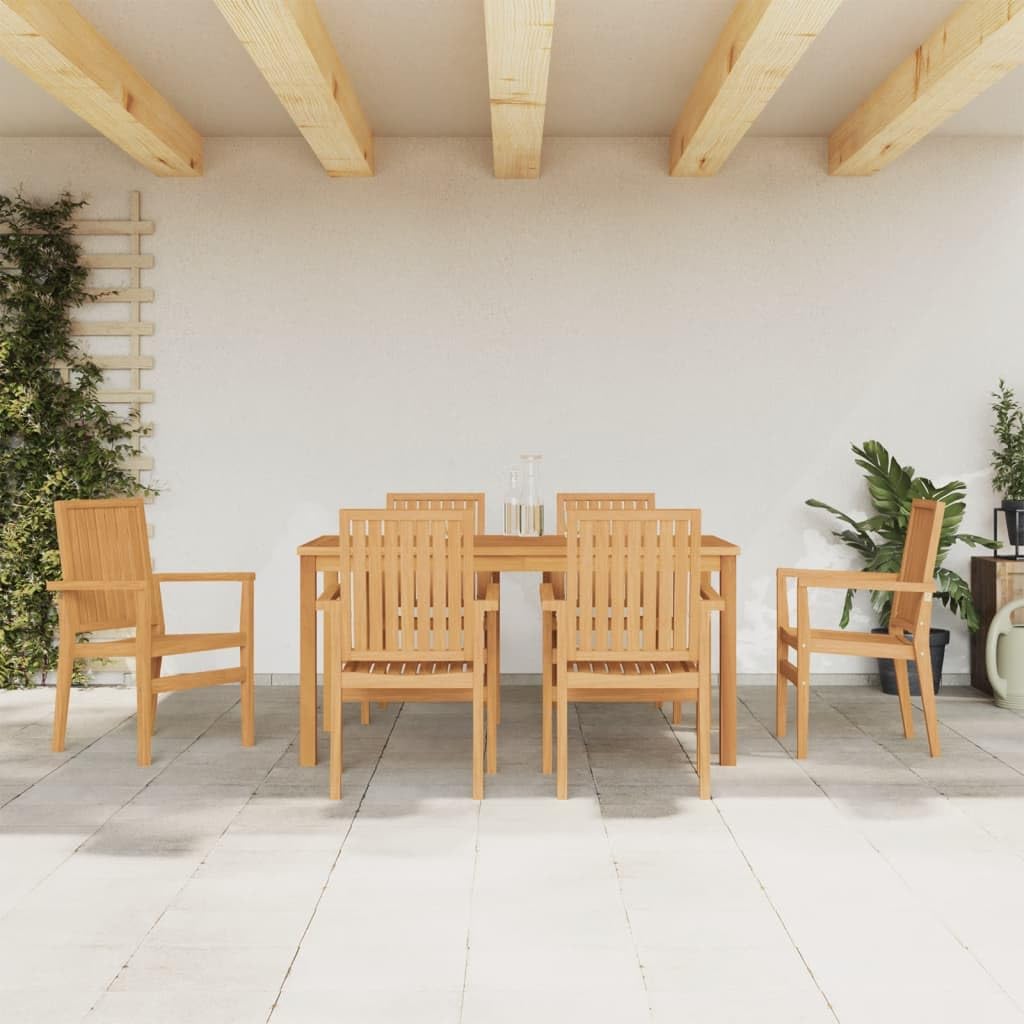 Mobili,Mobili da esterno,Set di mobili da giardino,Set da pranzo da giardino in legno massello di teak da 7 pezzi